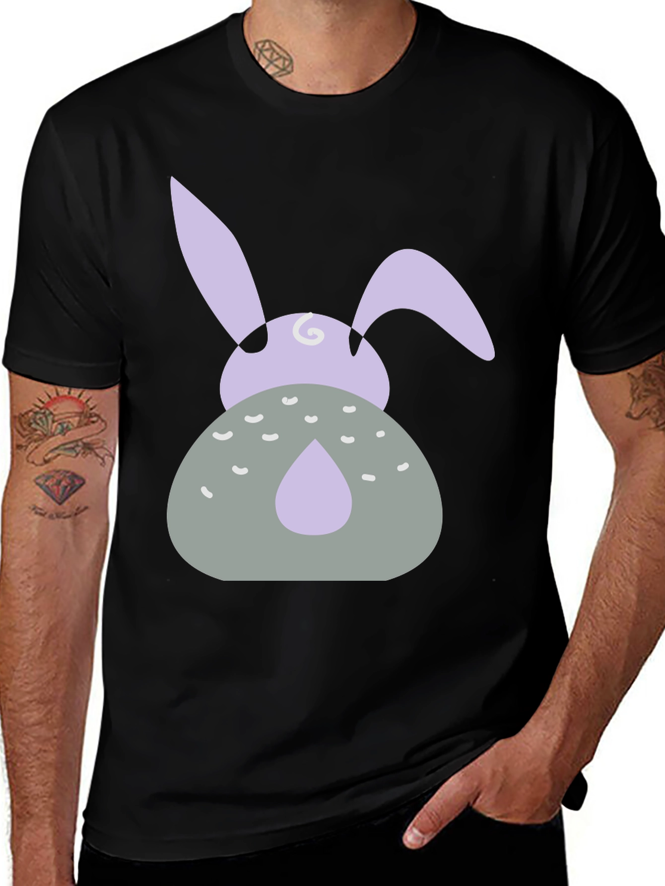 Variant 11 of Easter Bunny Graphic Tee - Black