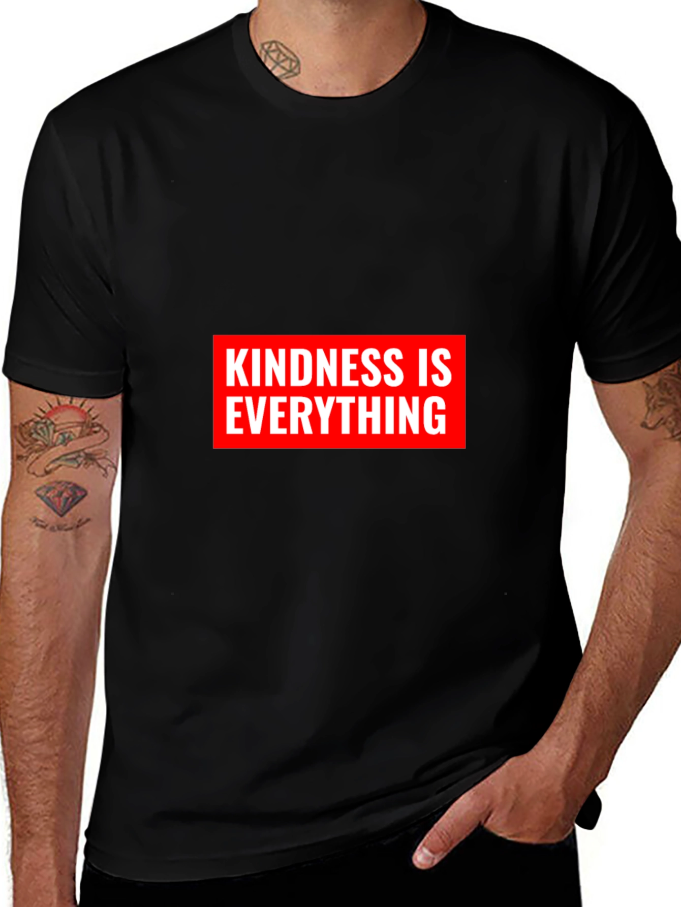 Variant 13 of Kindness Is Everything Black Graphic T-Shirt