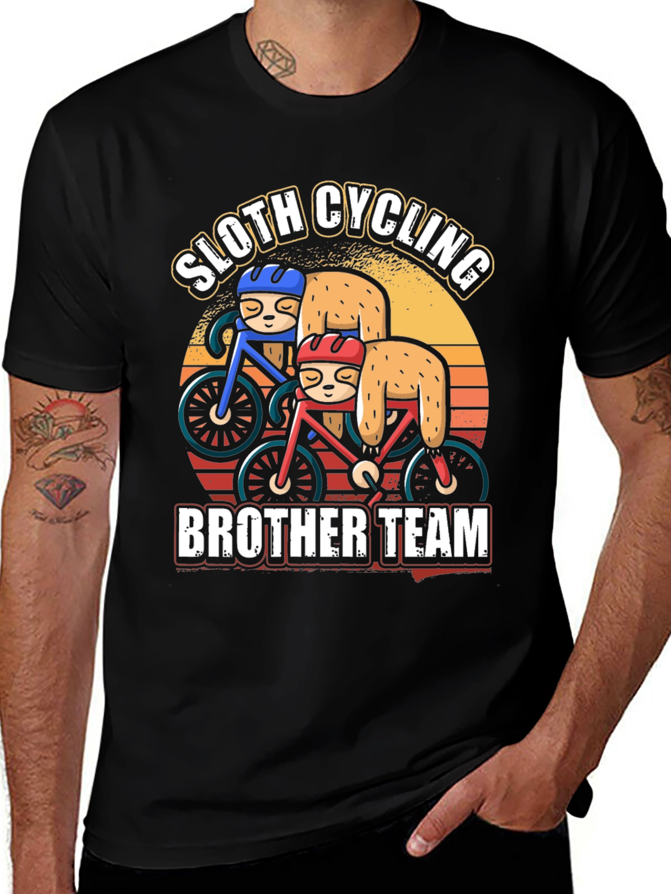 Variant 3 of Sloth Cycling Brother Team T-Shirt