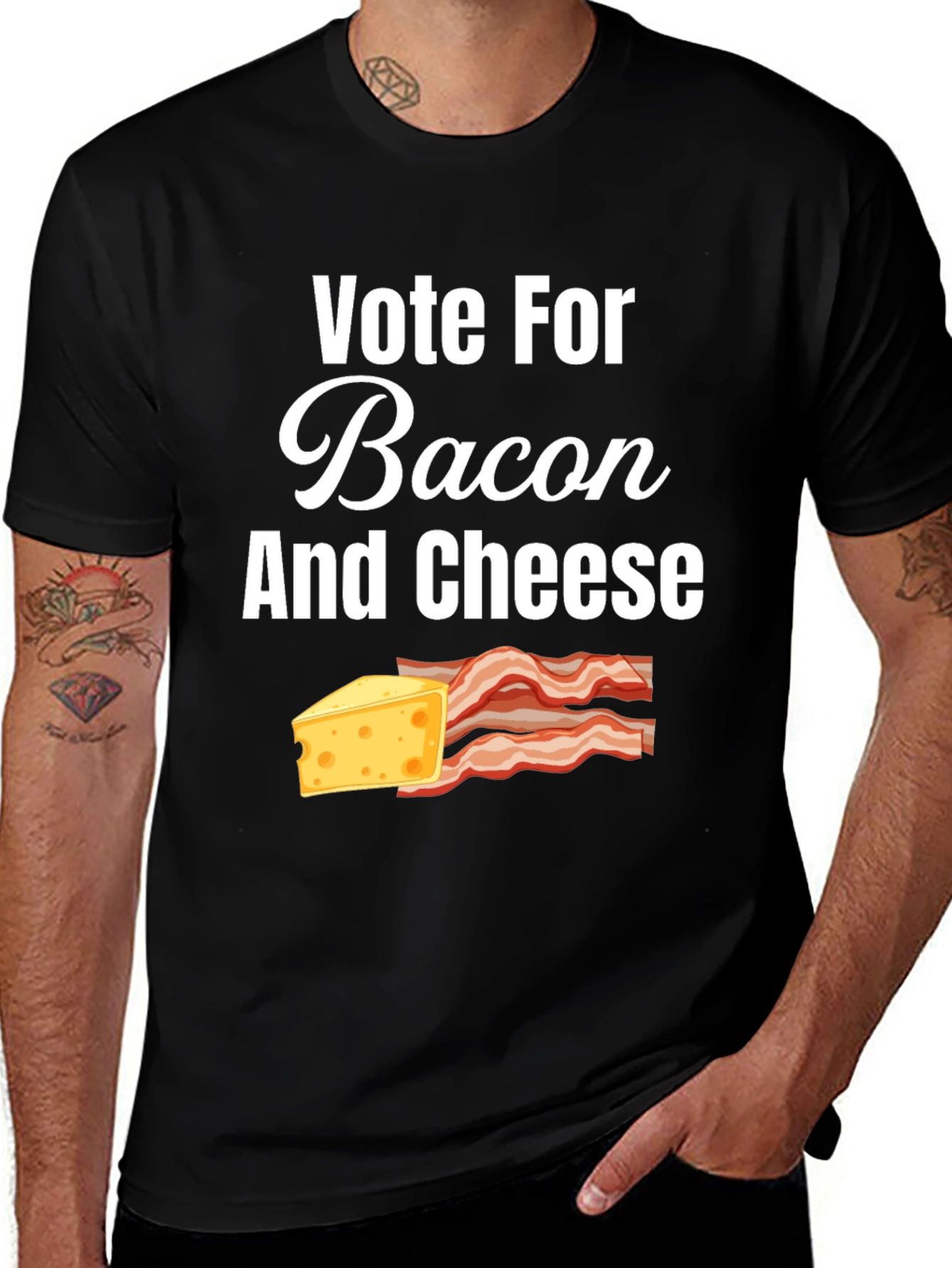 Variant 30 of Vote for Bacon and Cheese T-Shirt