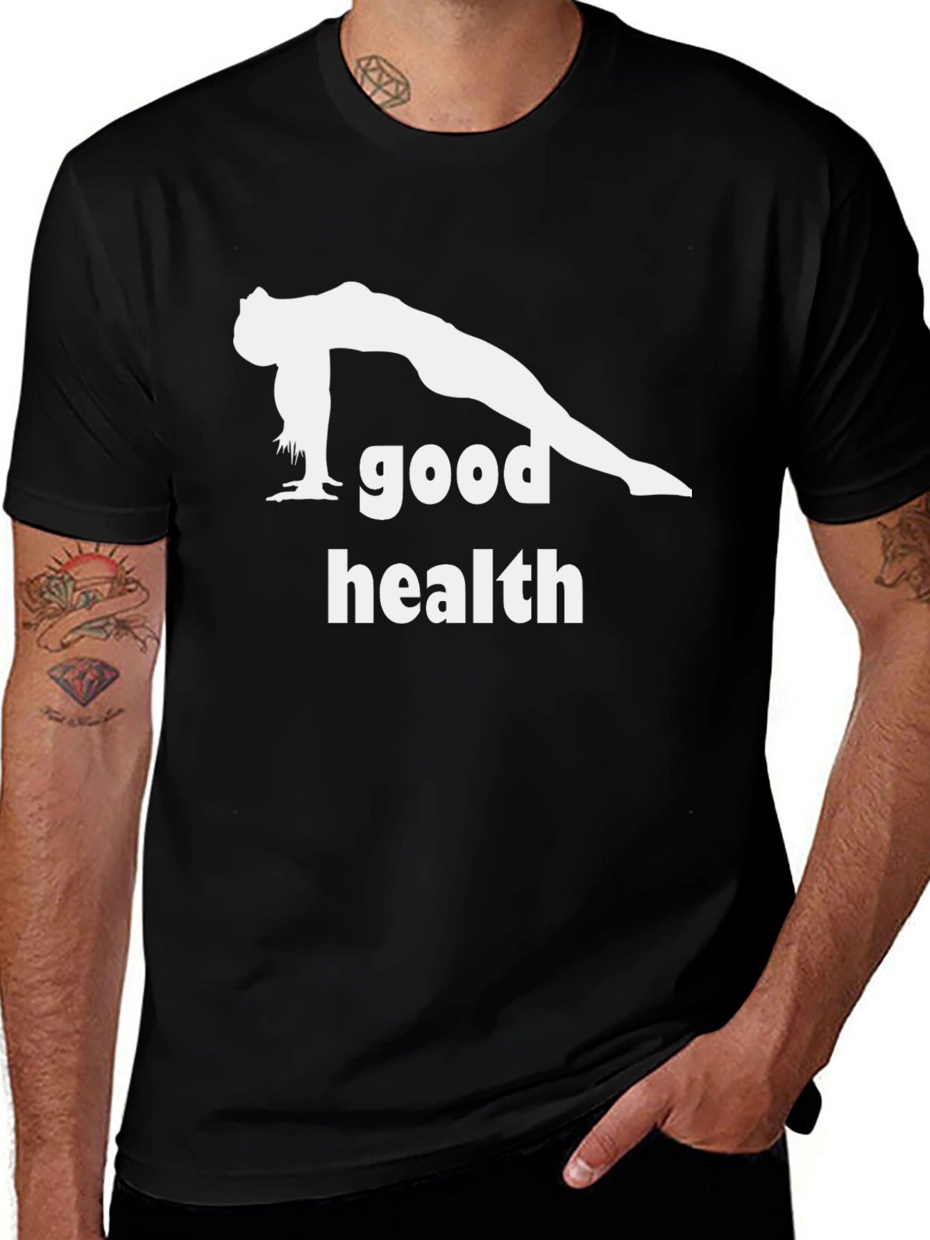 Variant 20 of Good Health Yoga Graphic Tee - Unisex Black T-Shirt