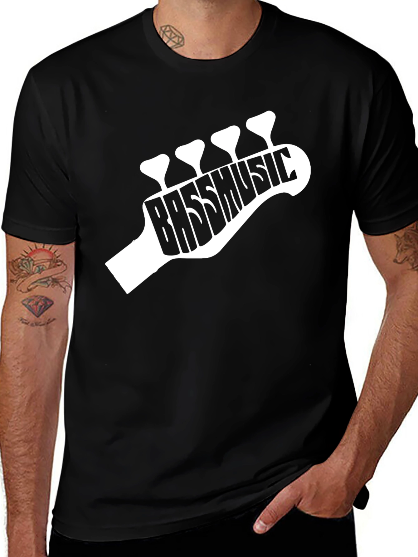 Variant 4 of Bass Music Guitar Head T-Shirt