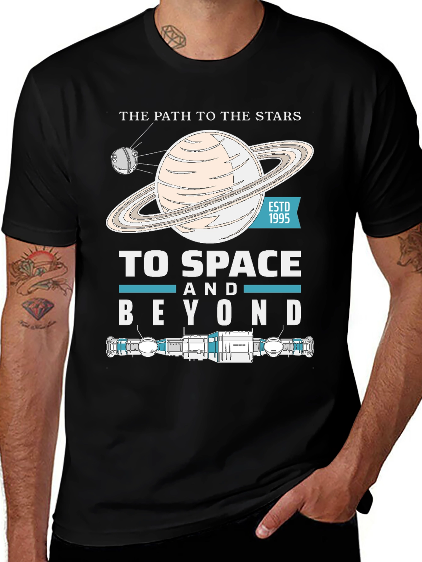 Variant 10 of To Space And Beyond Black T-Shirt