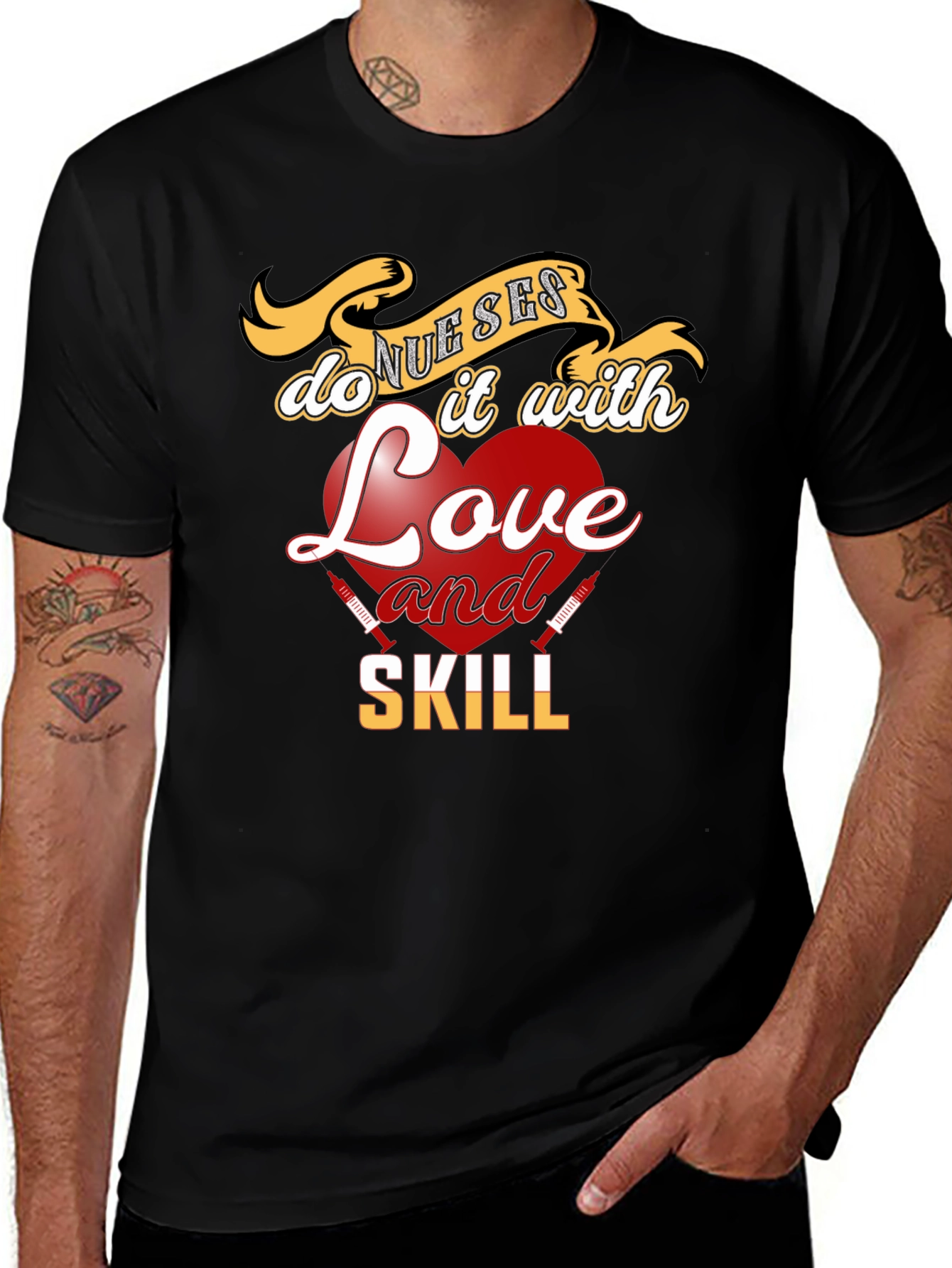 Variant 19 of Nurses Love & Skill T-Shirt