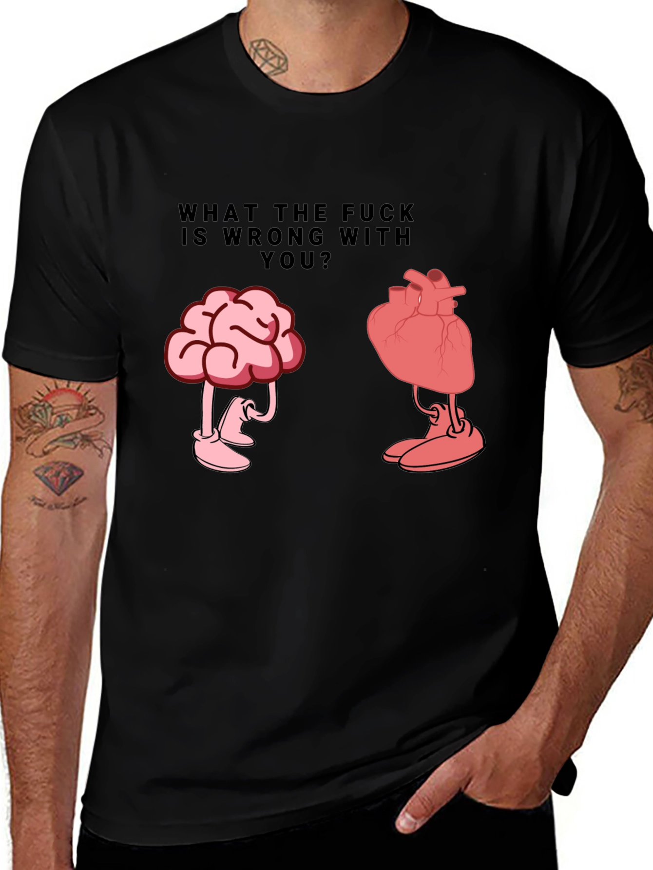 Variant 6 of WTF Wrong With You Brain and Heart T-Shirt