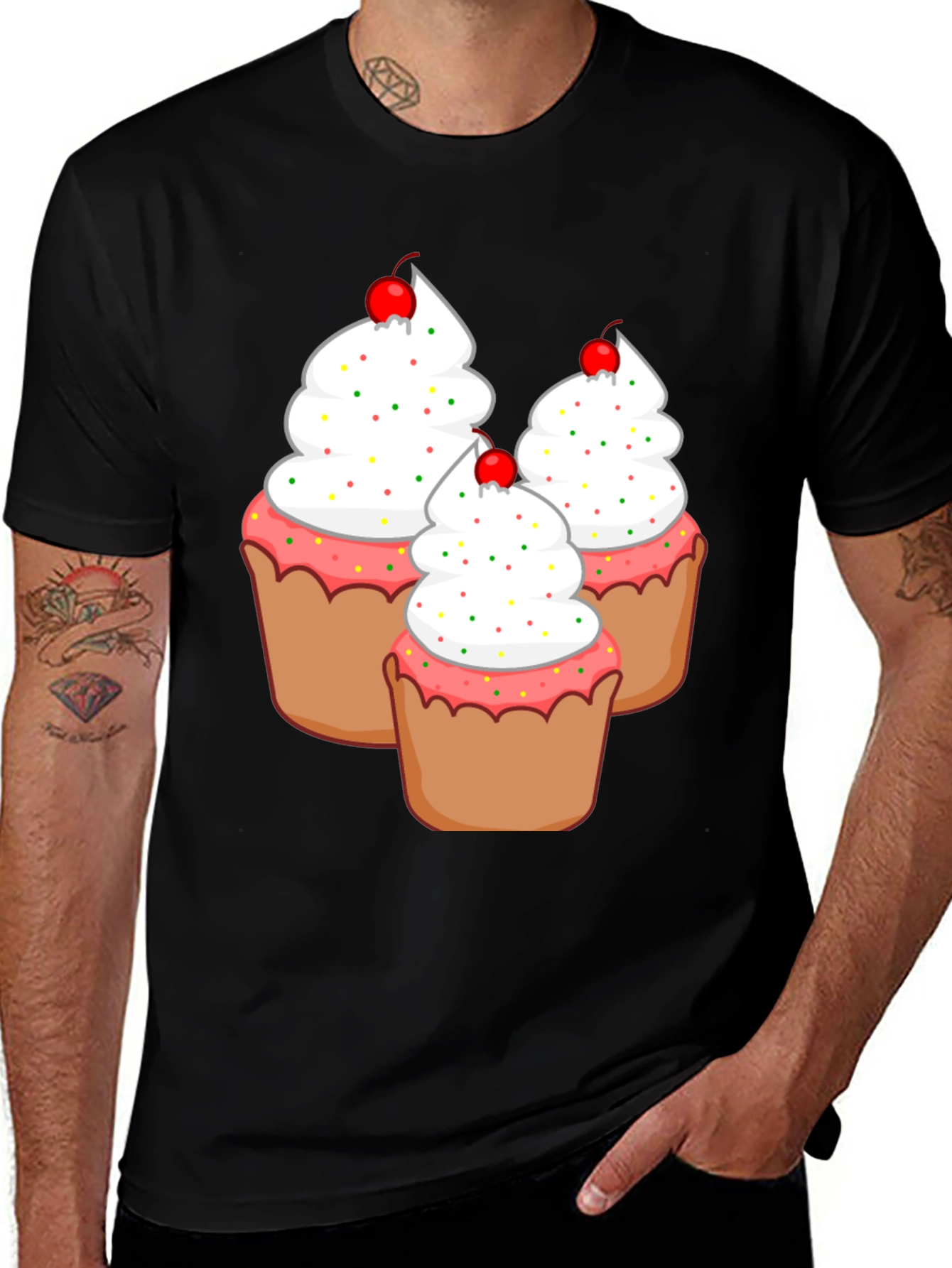 Variant 15 of Cupcake Lover's Black T-Shirt
