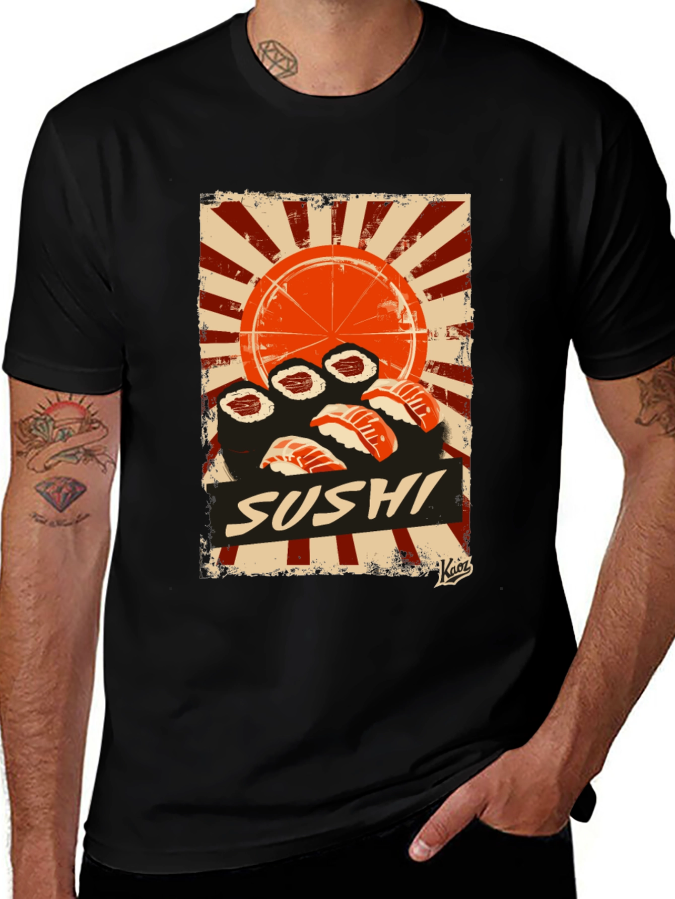 Variant 17 of Sushi Graphic T-Shirt - Japanese Food Art Tee