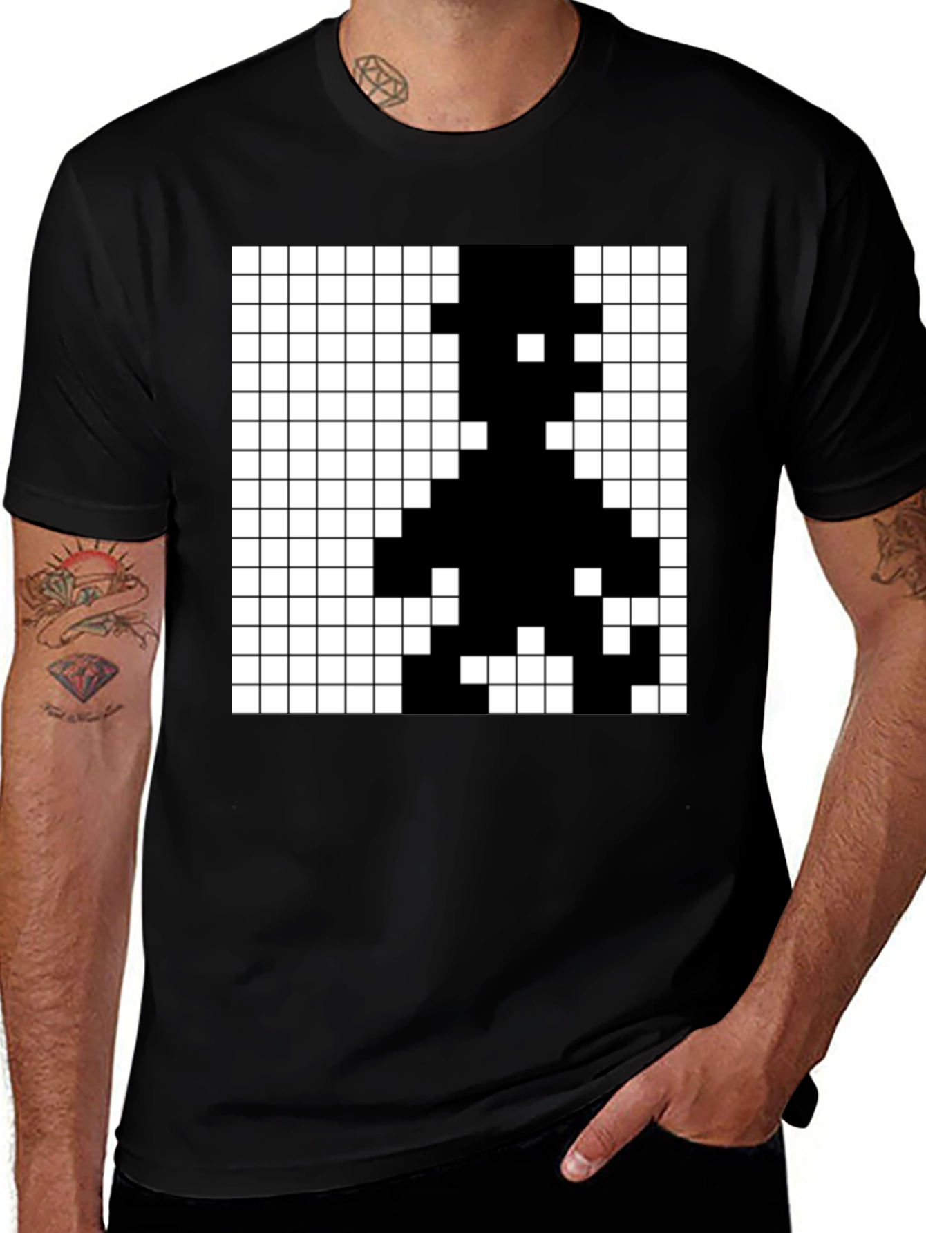 Variant 22 of Pixelated Grid Graphic T-Shirt - Modern Minimalist Tee