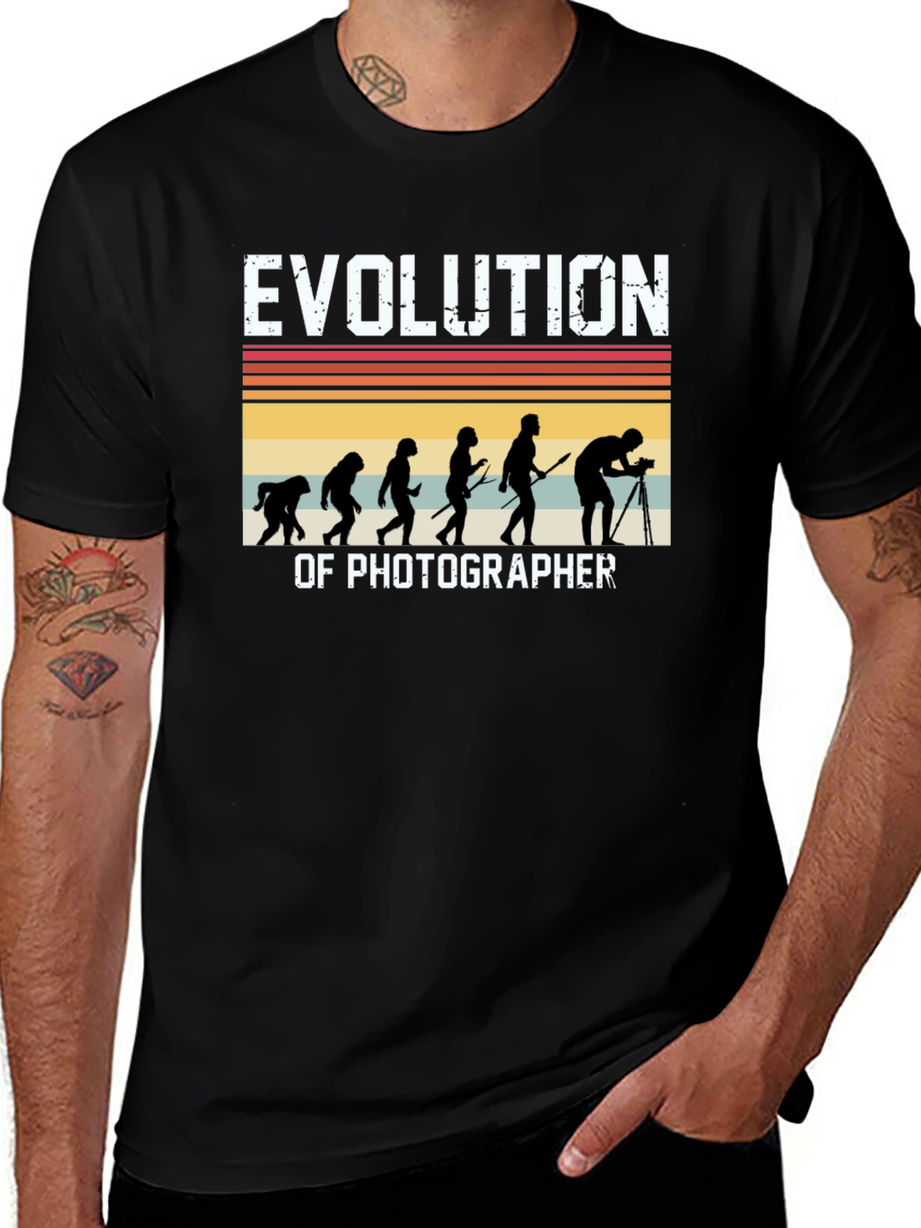 Variant 16 of Evolution of Photographer Black Graphic Tee
