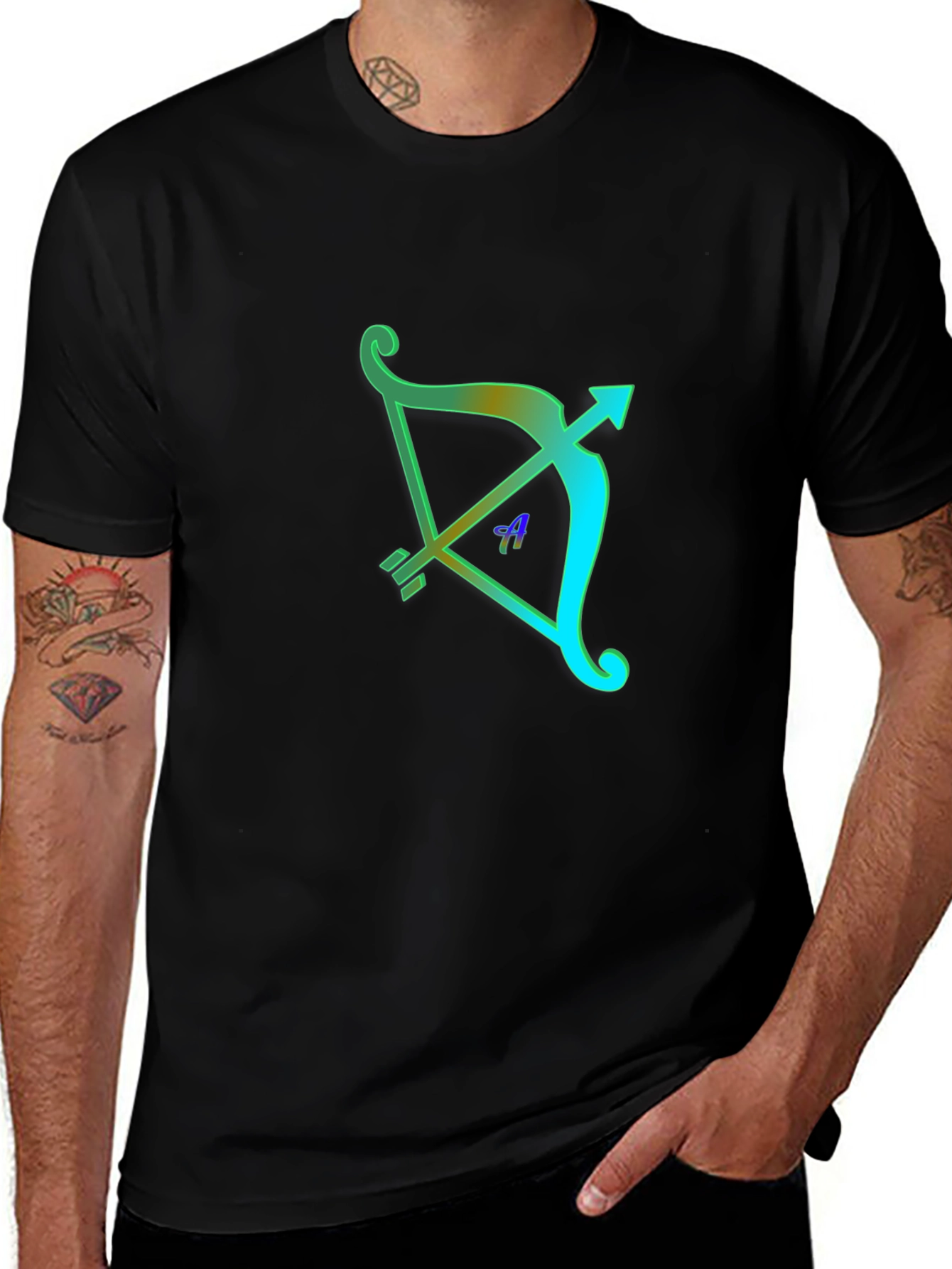 Sagittarius Archery Graphic Tee - Black Cotton Blend