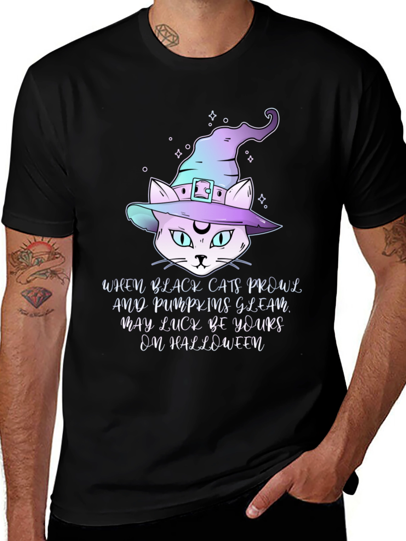 Variant 24 of Halloween Cat Witch T-Shirt