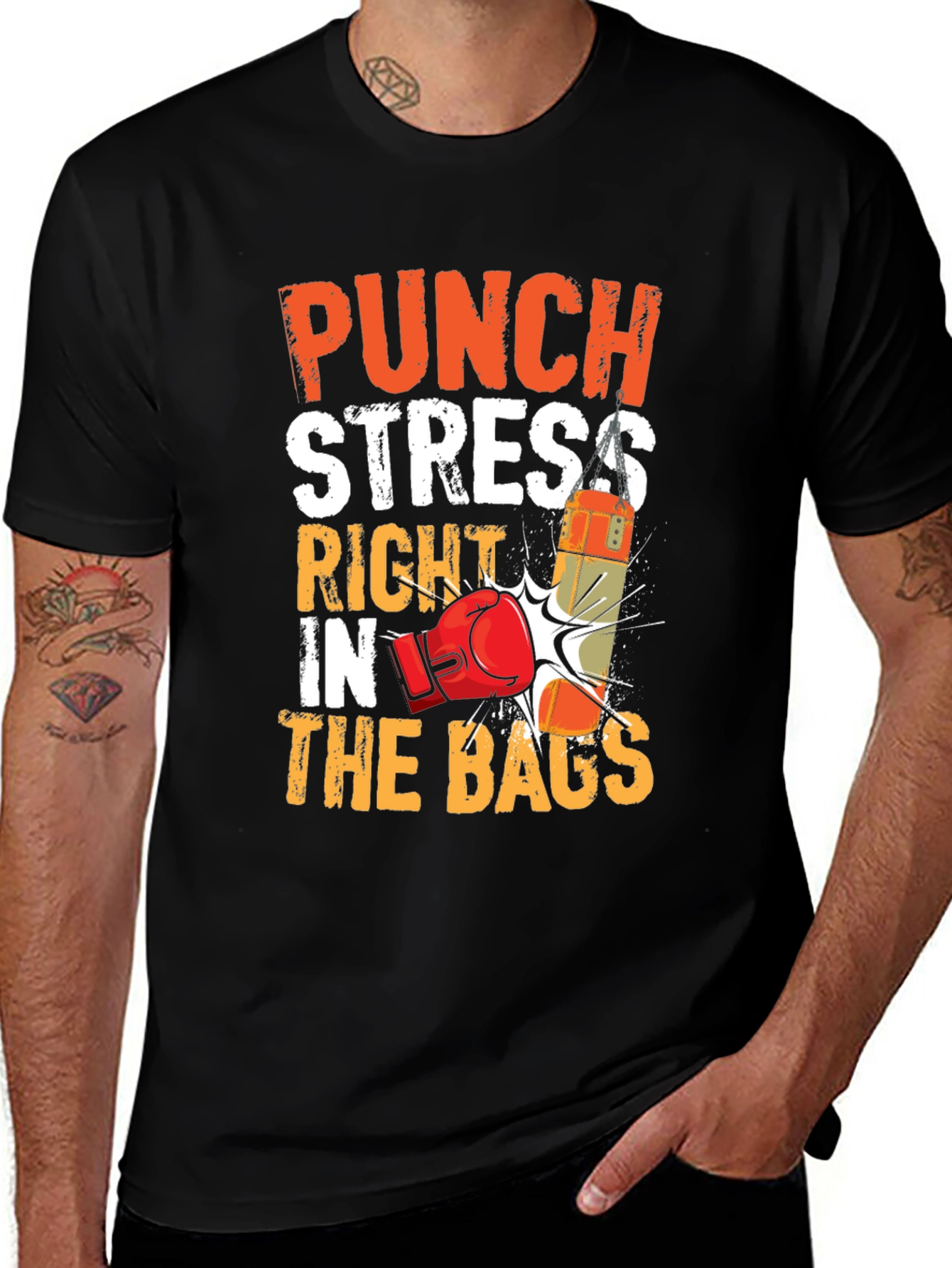 Variant 23 of Punch Stress Right in the Bags T-Shirt