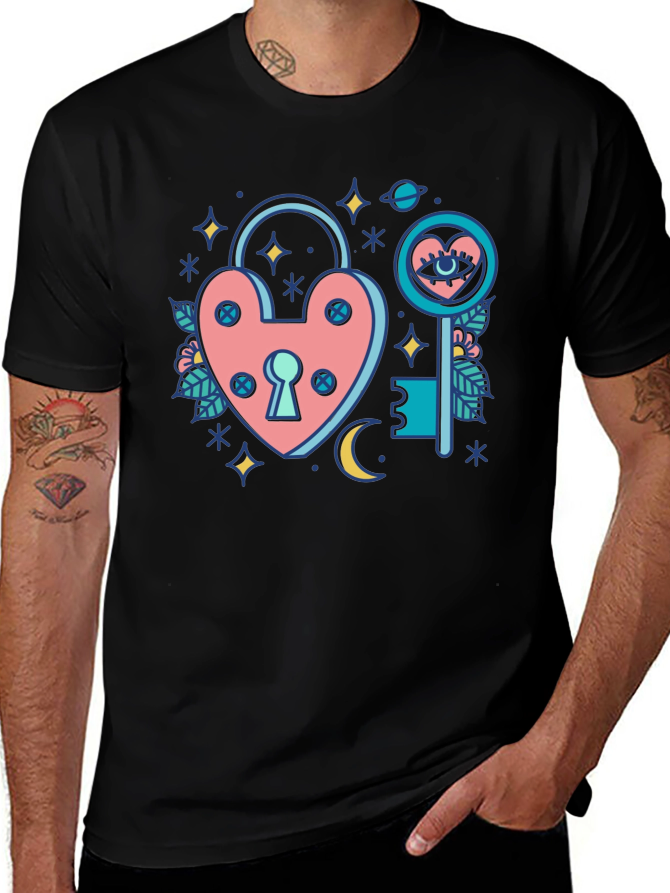 Variant 16 of Lock and Key Graphic T-Shirt