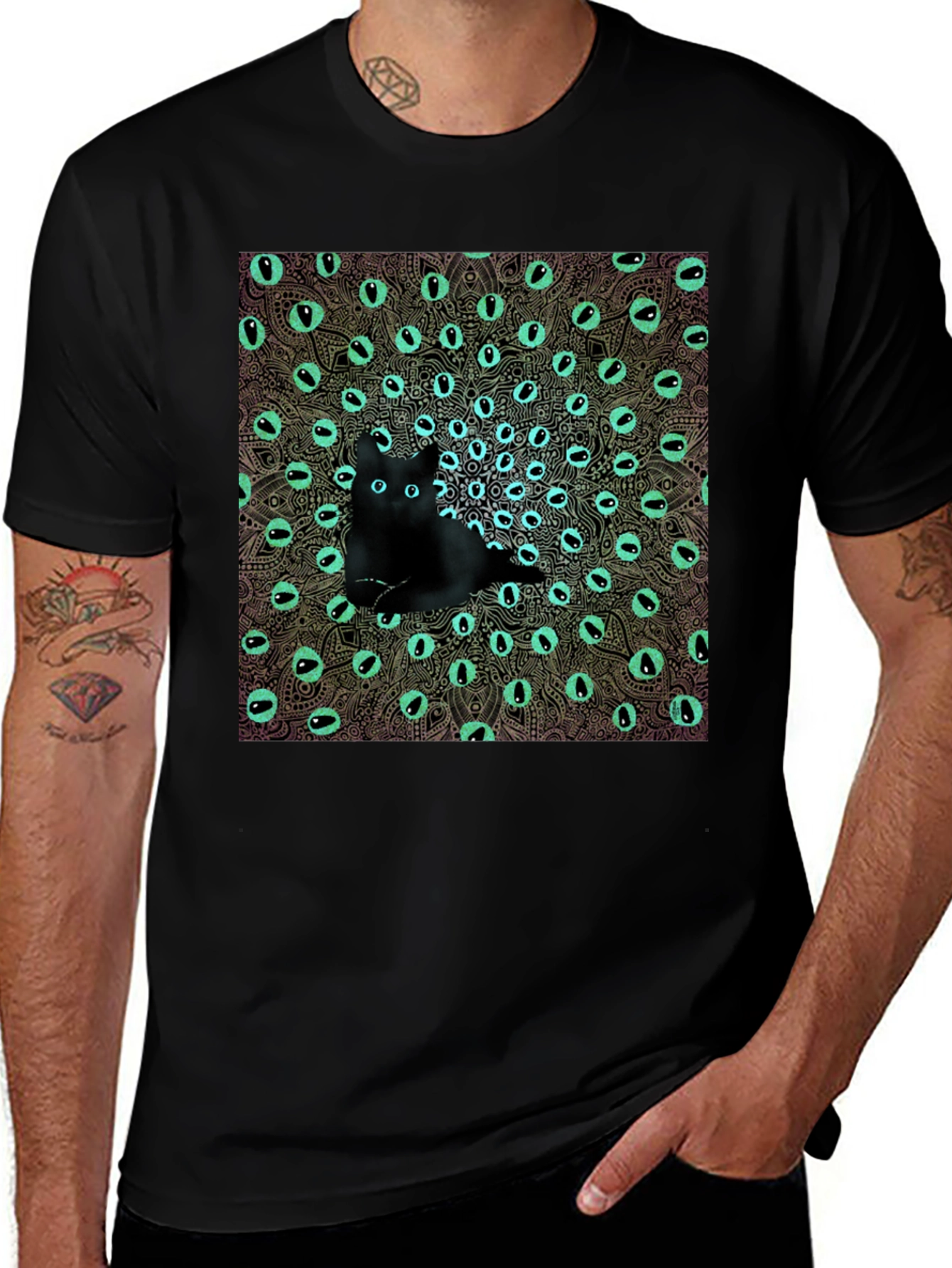 Variant 23 of Mystic Cat Eye Mandala Graphic Tee
