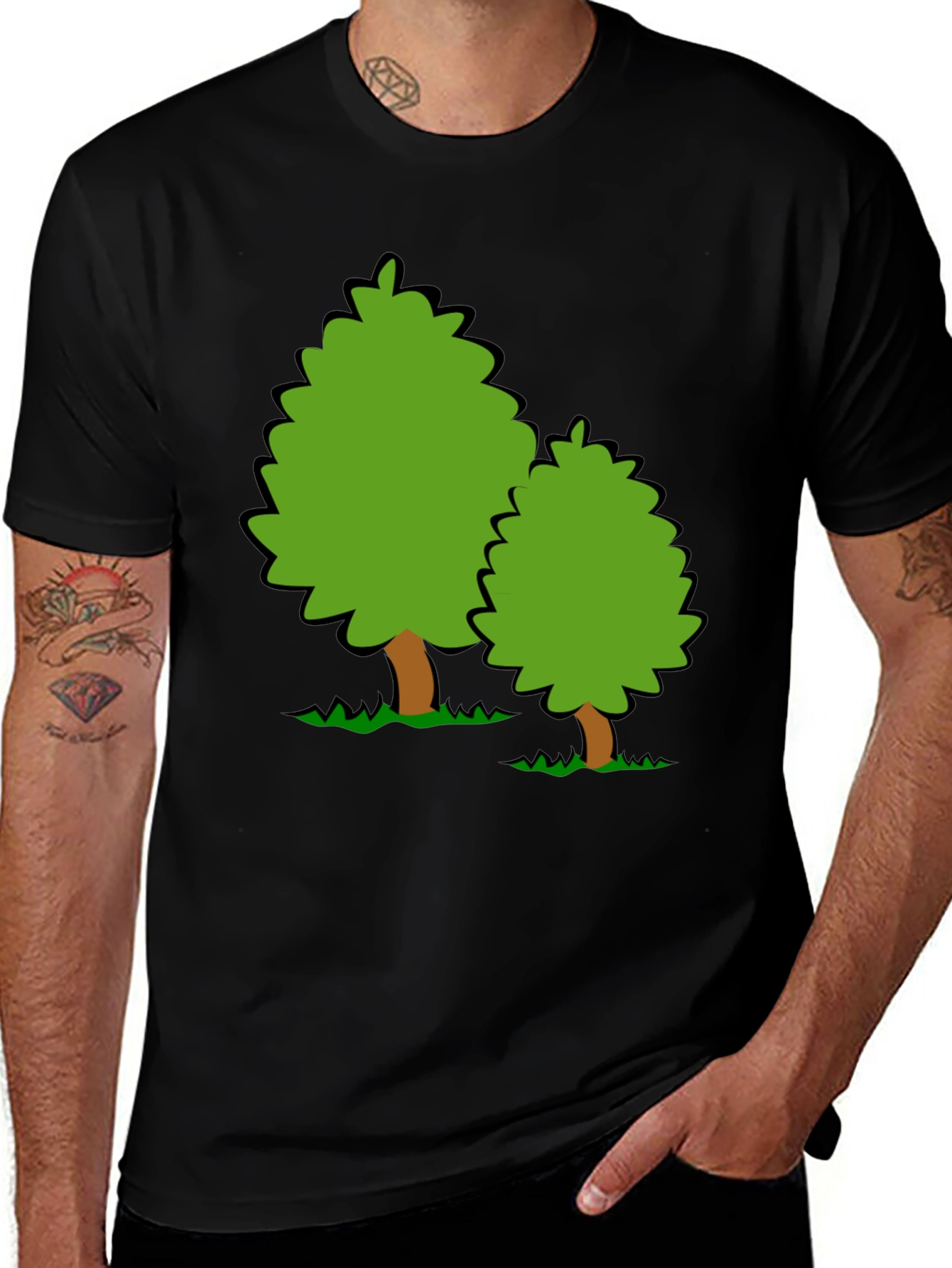 Variant 4 of Cartoon Trees Graphic Tee - Fun Nature Shirt