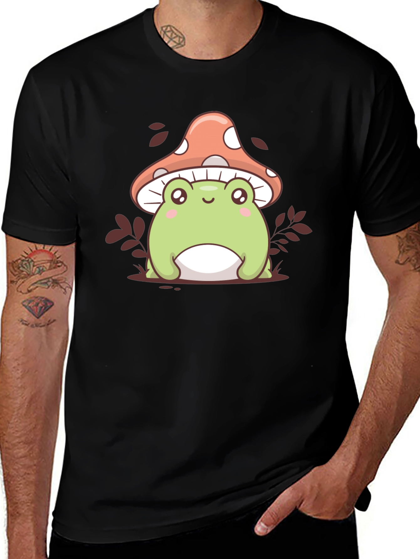 Variant 23 of Cute Frog & Mushroom Graphic Tee