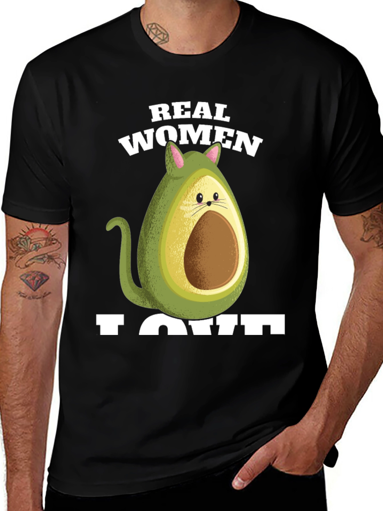 Variant 20 of Real Women Love Cats Avocado Cat T-Shirt