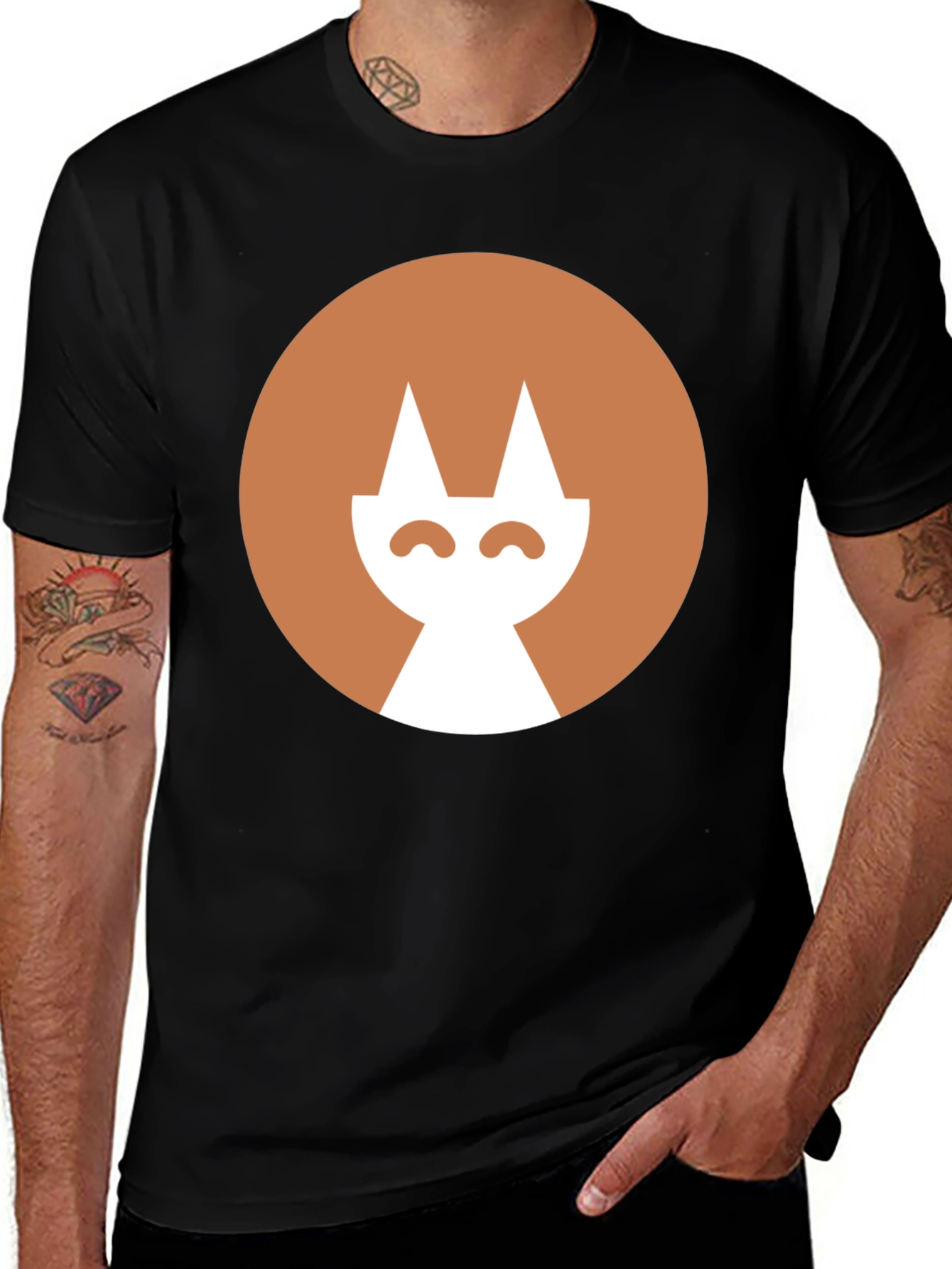 Variant 12 of Minimalist Cat Graphic Tee - Casual Style