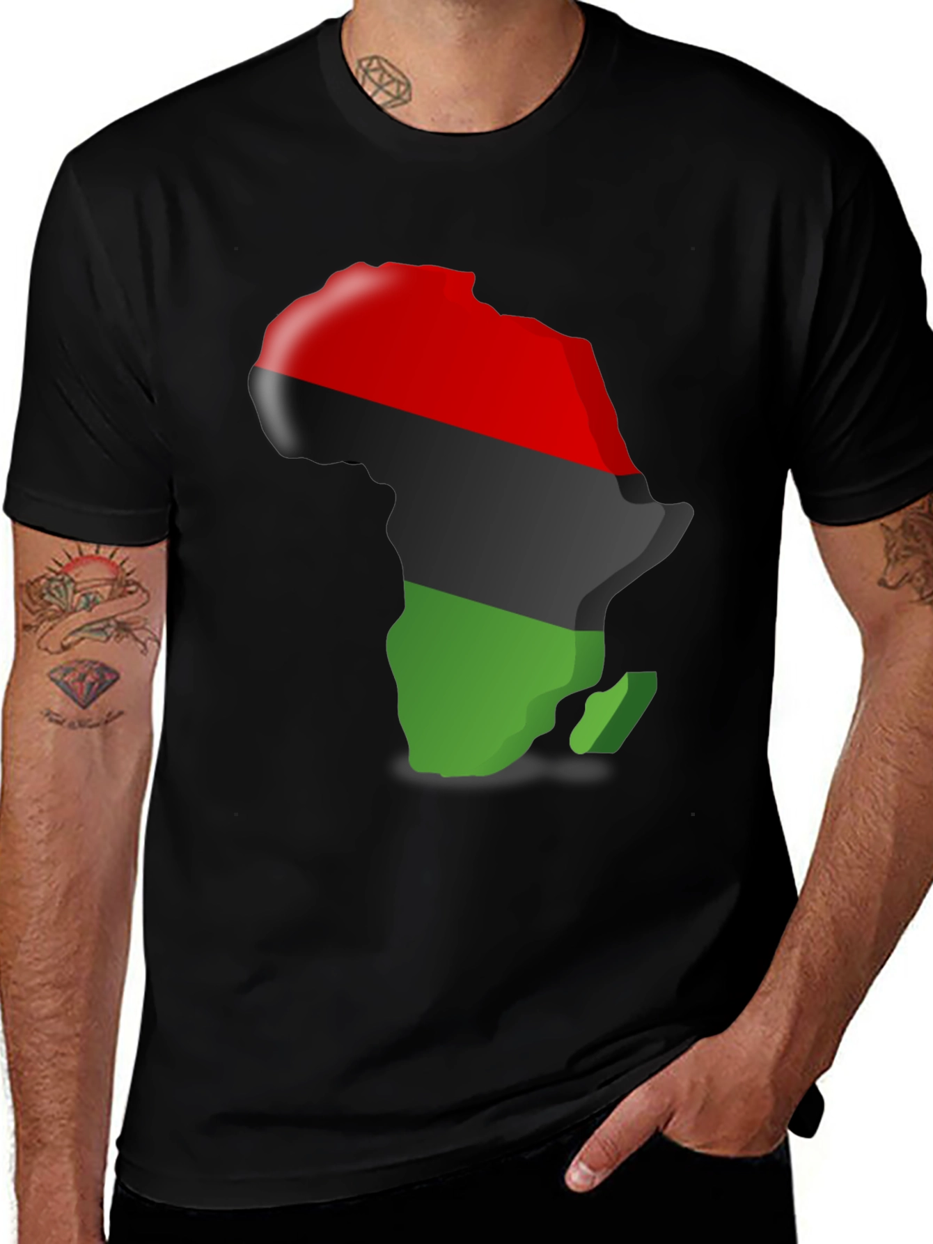 Variant 14 of Pan-African Flag Africa Map T-Shirt