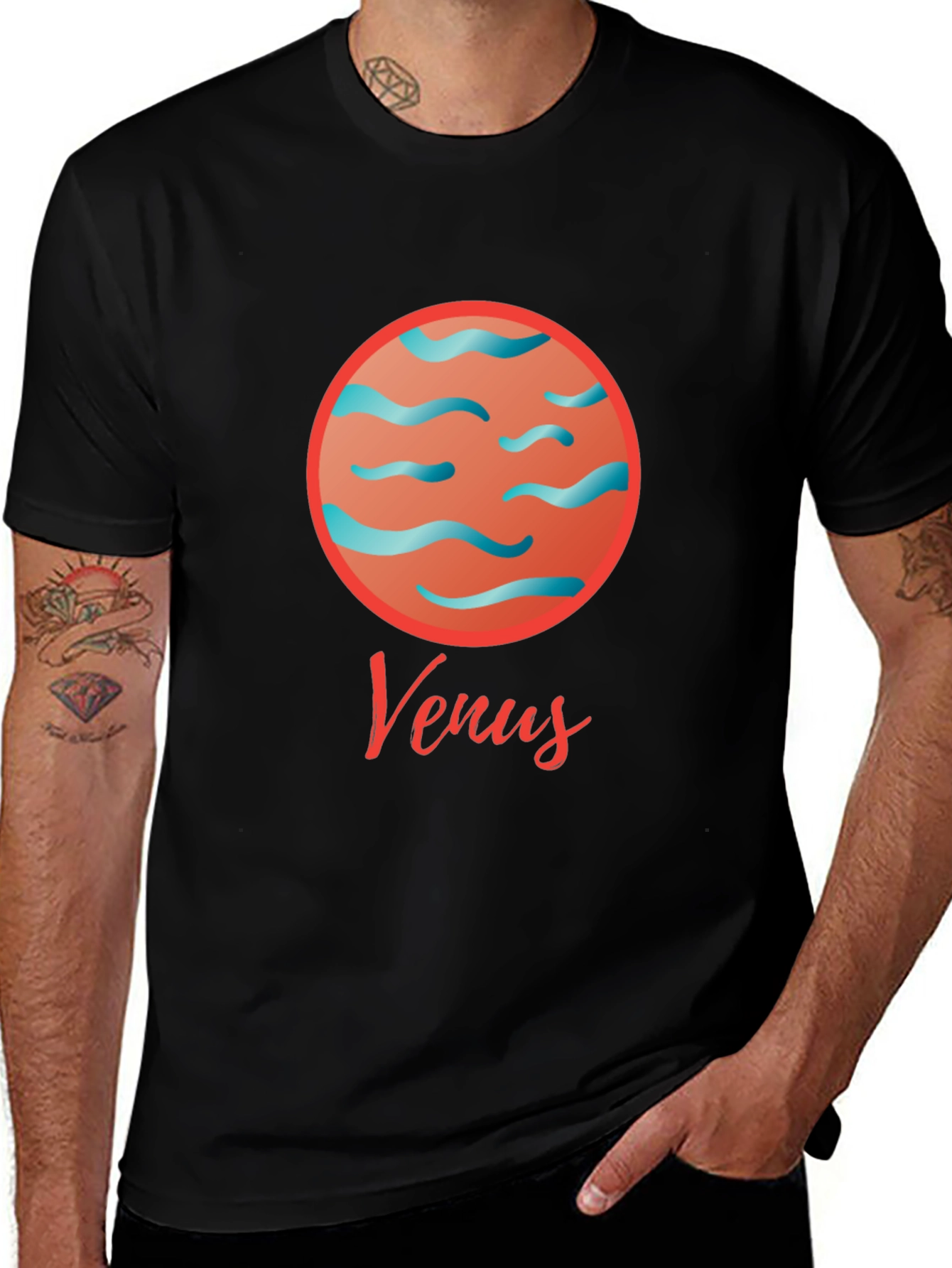 Venus Planet T-Shirt - Black Cotton Graphic Tee