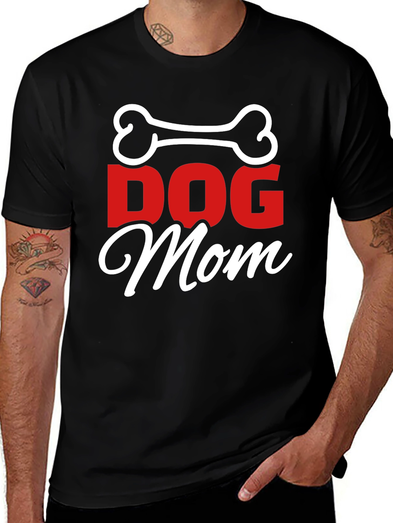 Variant 17 of Dog Mom T-Shirt - Bone Graphic Tee