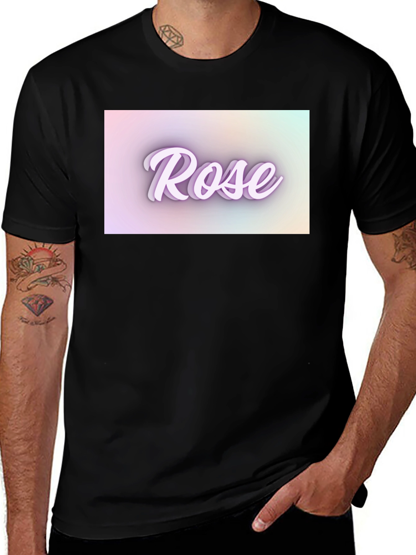 Variant 10 of Rose Text T-Shirt - Stylish Design