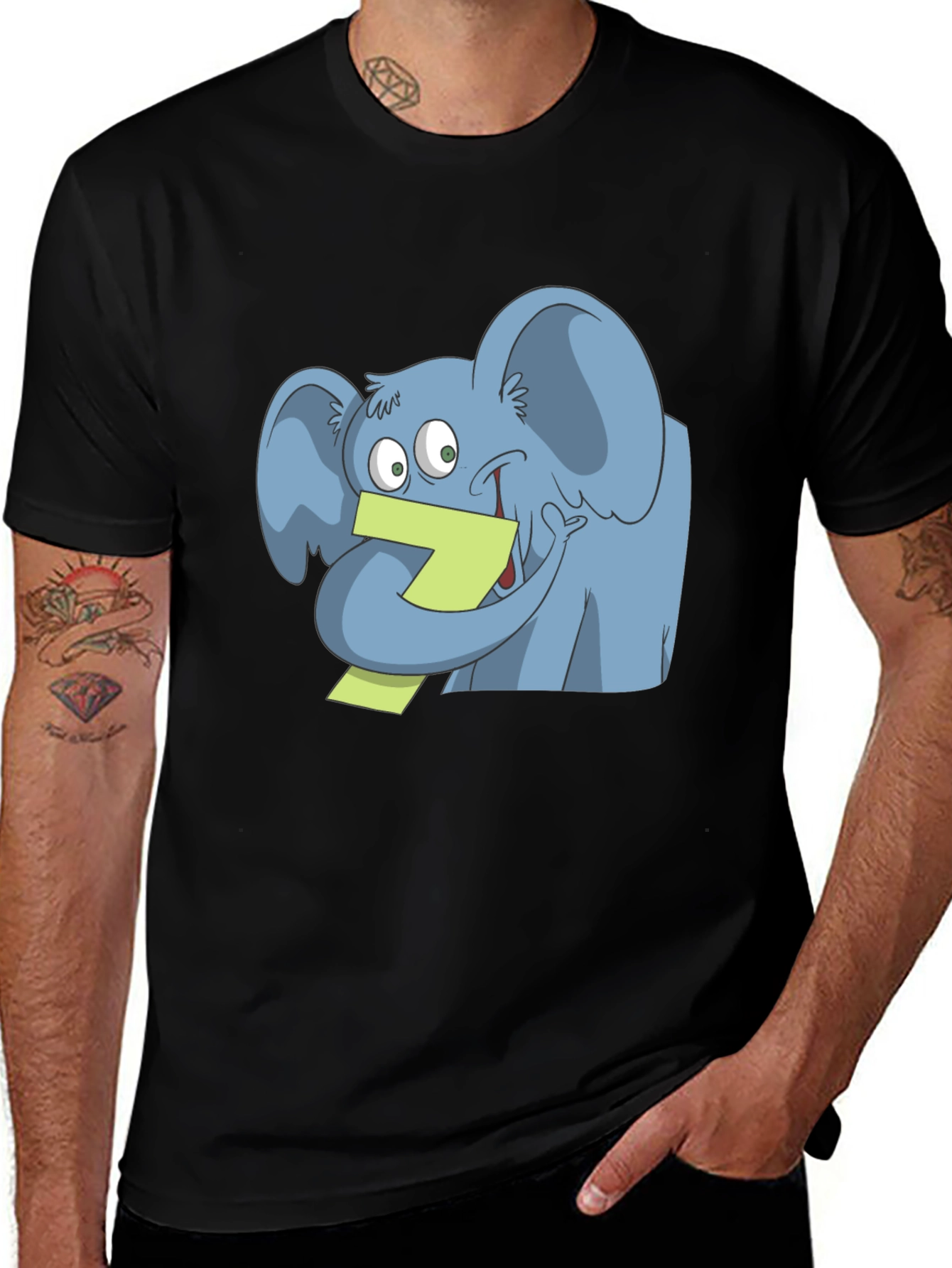 Variant 17 of Elephant Cartoon Graphic T-Shirt