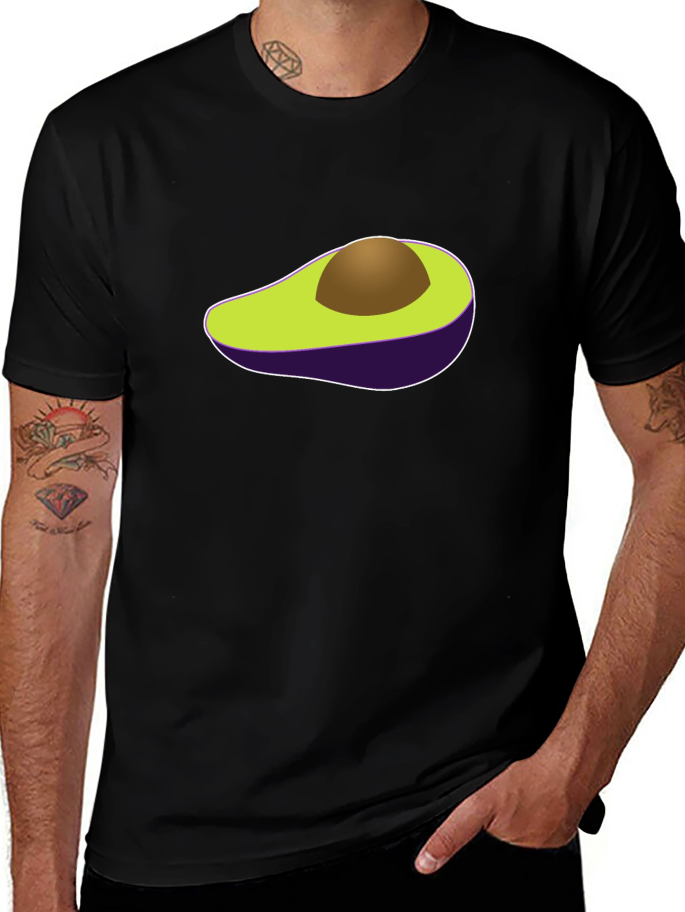 Variant 16 of Avocado Graphic Print Black T-Shirt