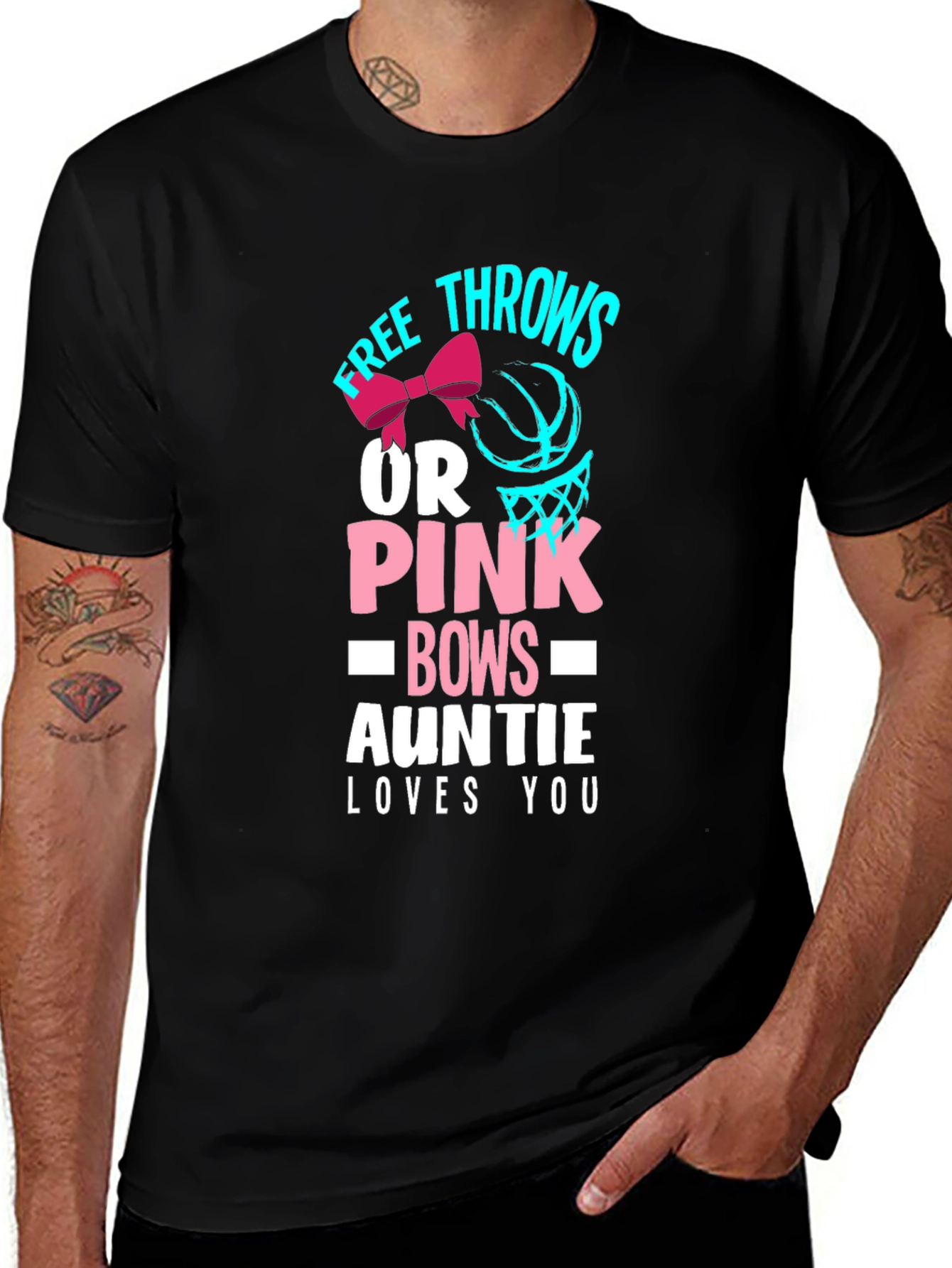 Free Throws or Pink Bows Auntie T-Shirt