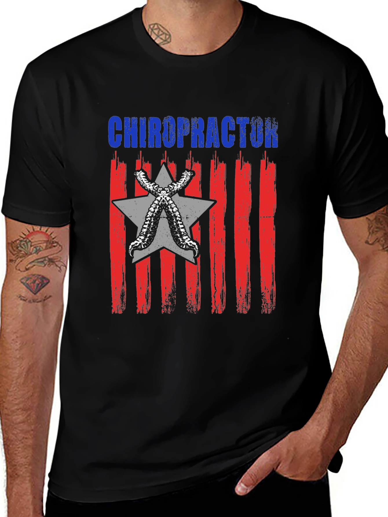 Variant 28 of Chiropractor Flag Graphic T-Shirt