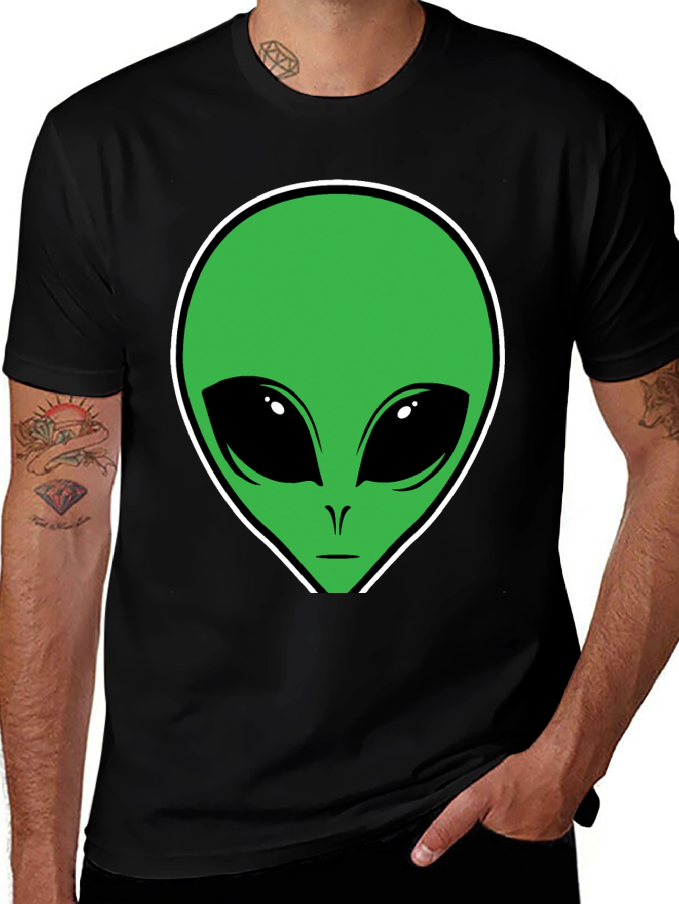 Variant 30 of Alien Graphic T-Shirt - Black Cotton Tee