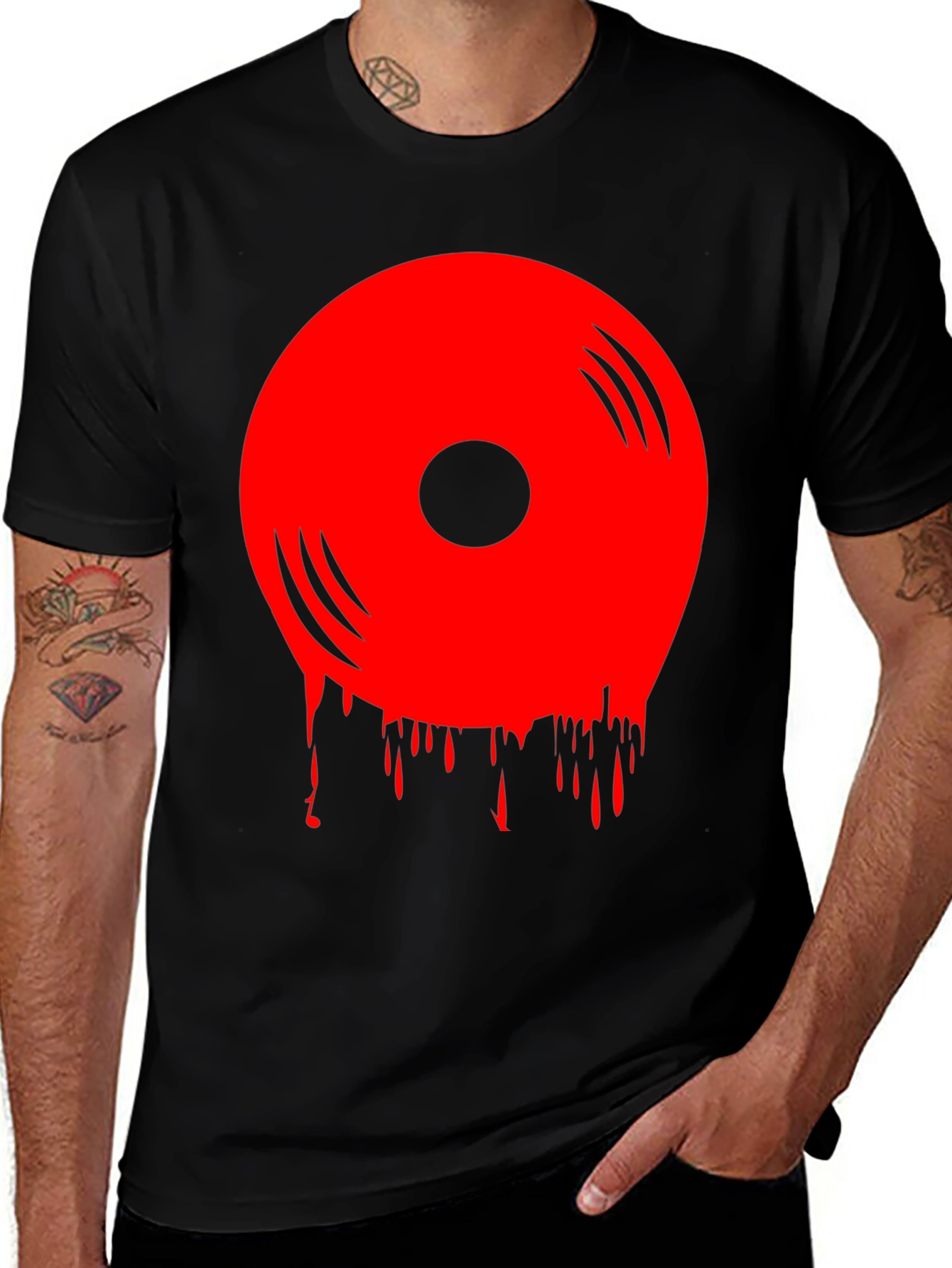 Variant 26 of Dripping Vinyl Record Graphic Tee - Cool Music Lover Shirt