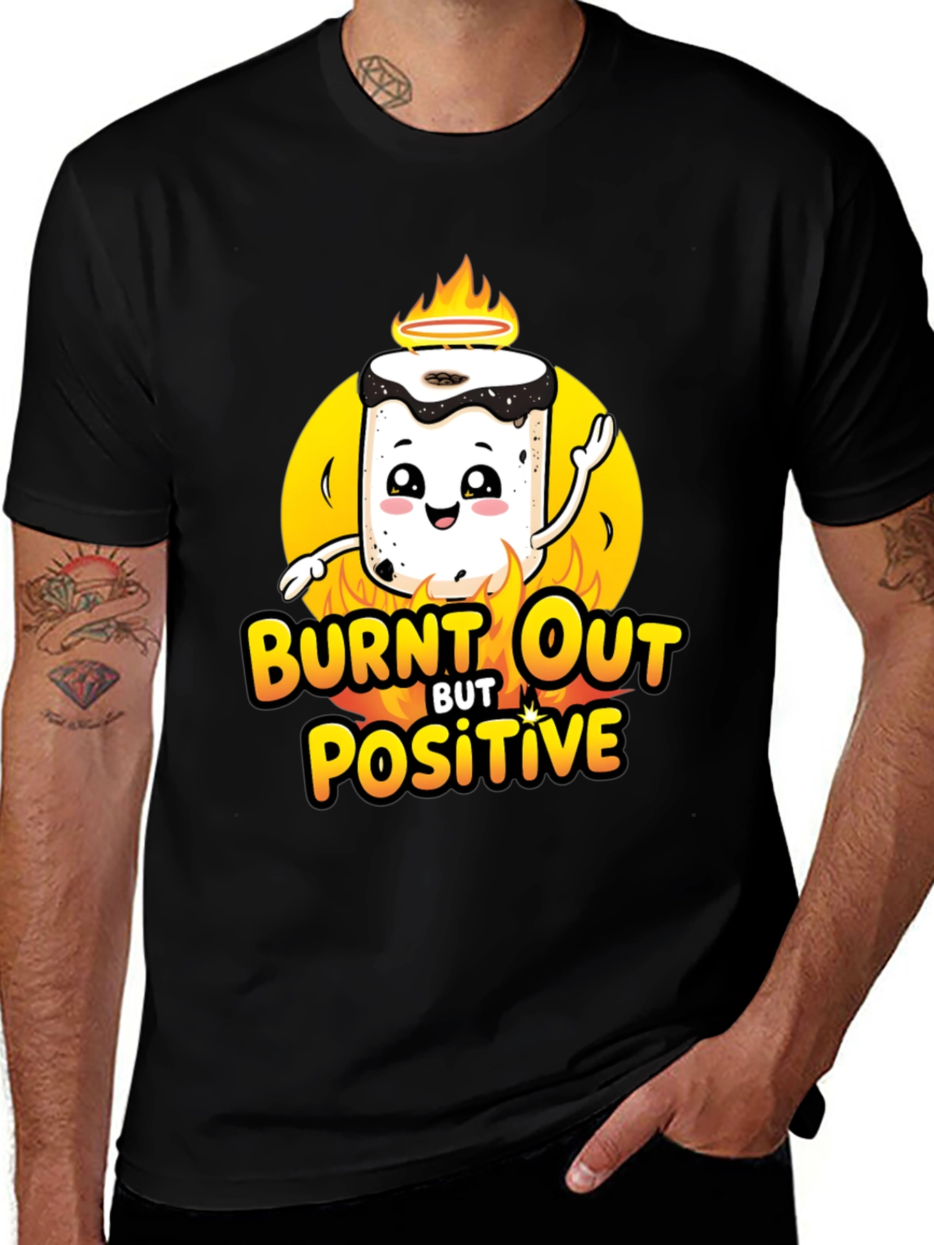 Variant 4 of Burnt Out But Positive Graphic Tee