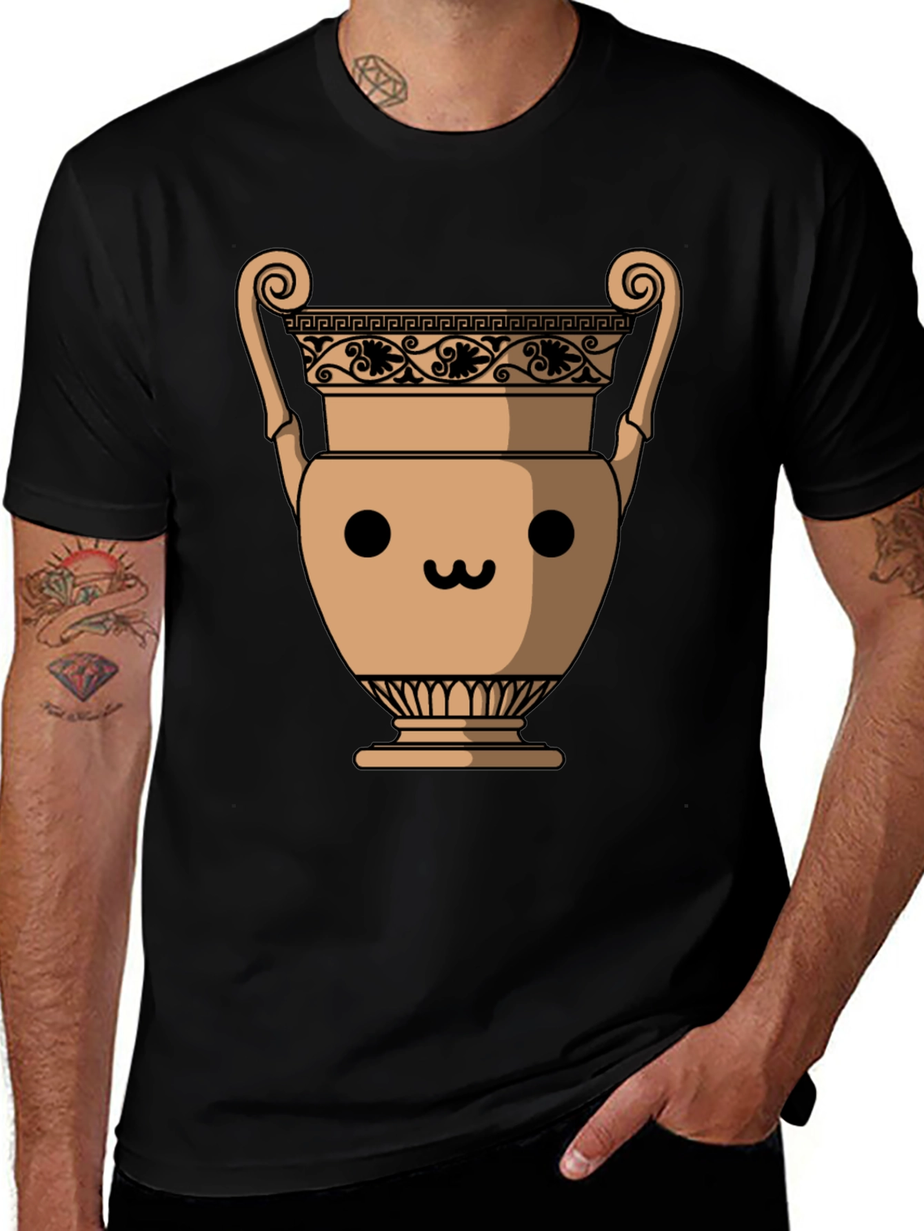 Kawaii Vase Graphic T-Shirt - Unisex Crew Neck