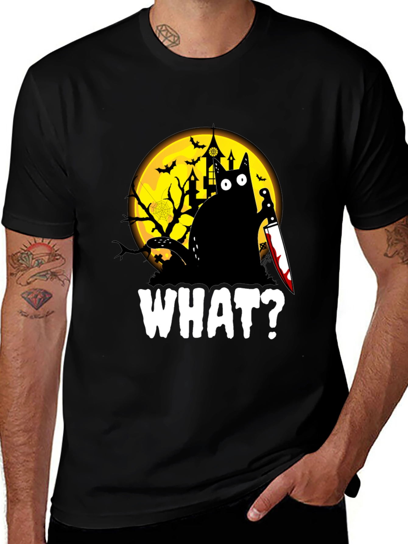 Variant 26 of Halloween Cat T-Shirt - What?