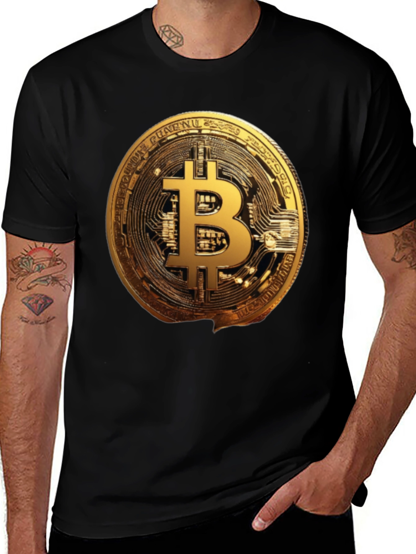 Bitcoin Crypto T-Shirt - Golden Coin Graphic Tee