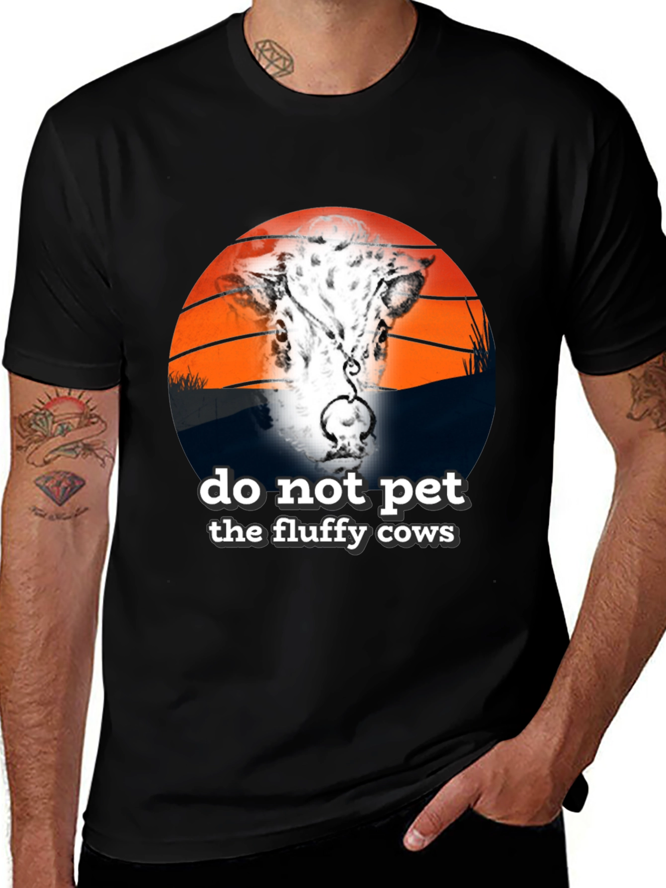 Variant 15 of Do Not Pet Fluffy Cows Graphic Tee - Unisex