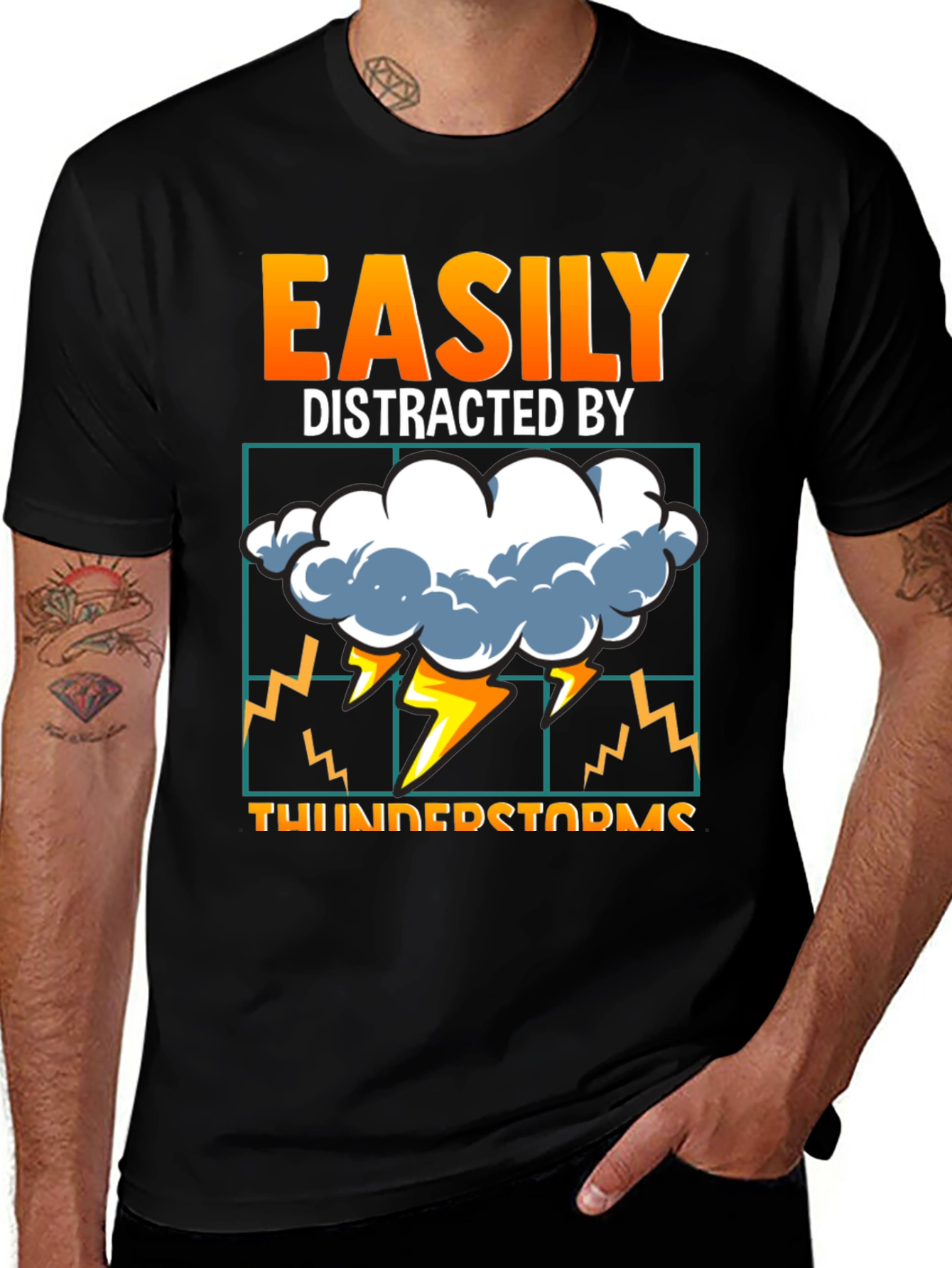 Variant 29 of Easily Distracted By Thunderstorms T-Shirt