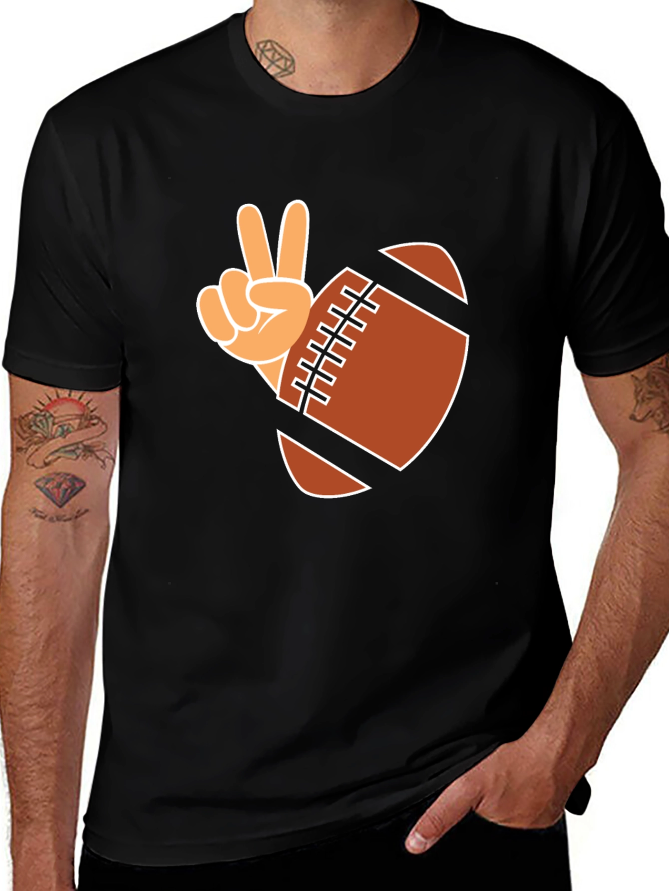 Variant 14 of Football Peace Sign Graphic Tee