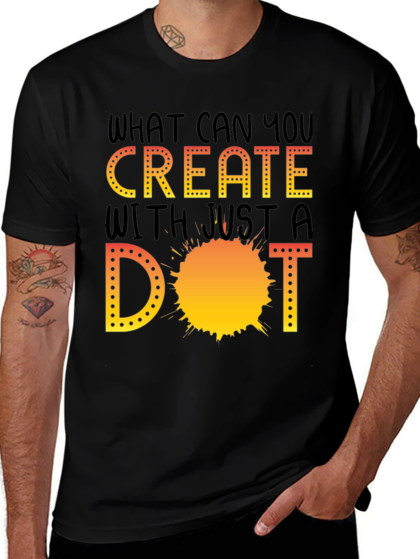 Variant 23 of Create With a Dot Black Graphic Tee