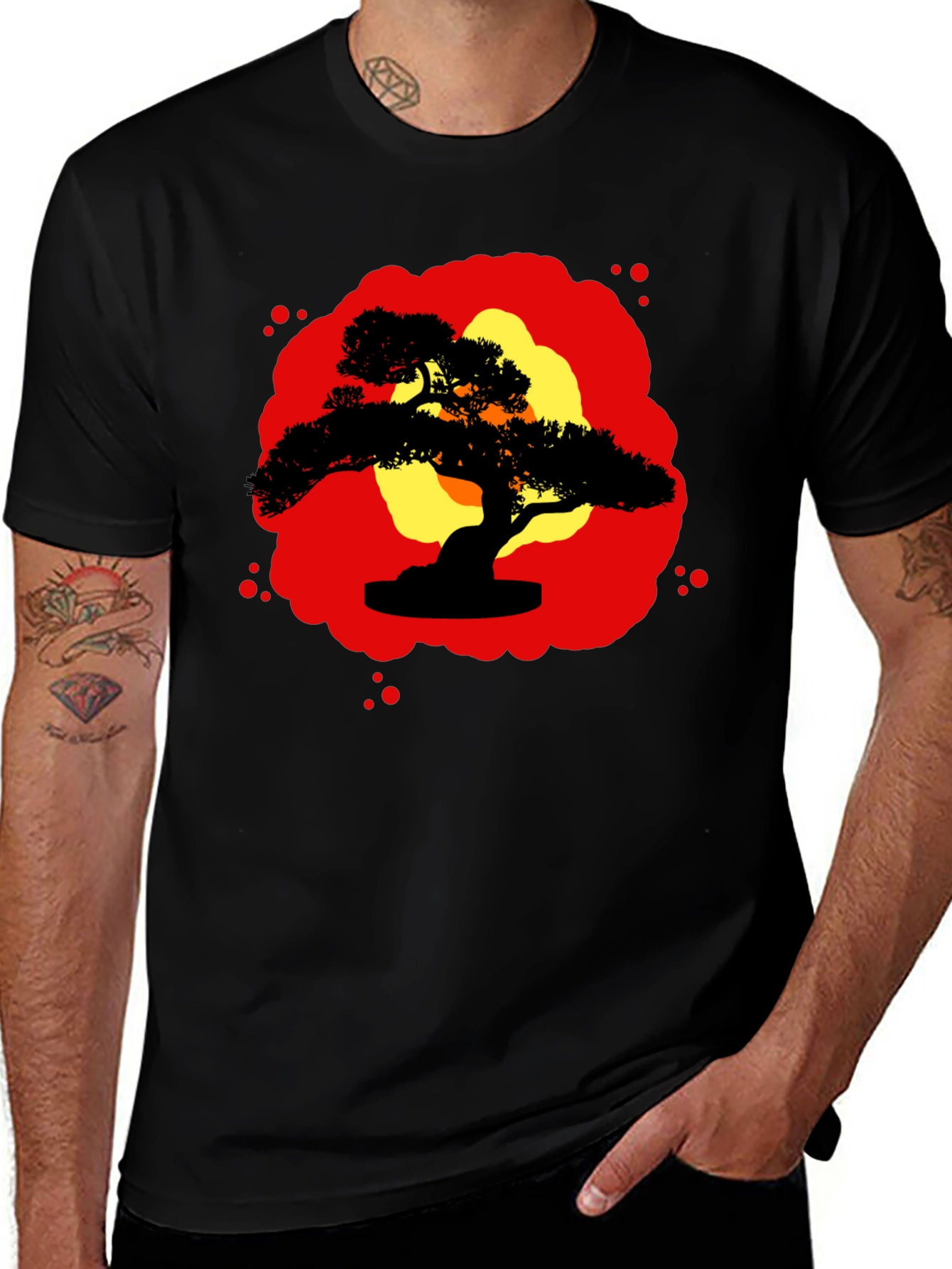 Variant 26 of Bonsai Silhouette Graphic Tee - Zen Style Shirt