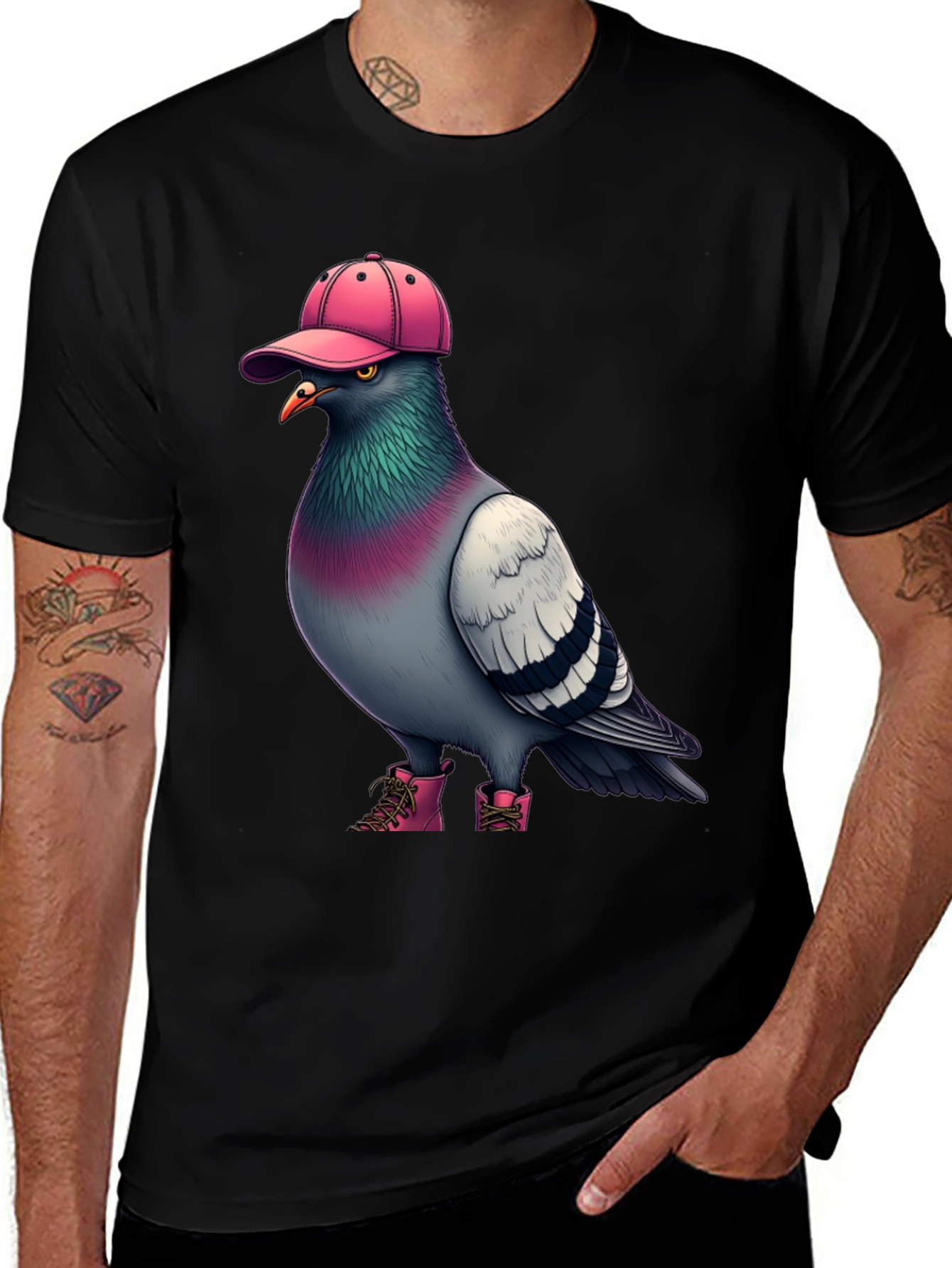 Variant 24 of Pigeon in Pink Hat & Boots Graphic Tee