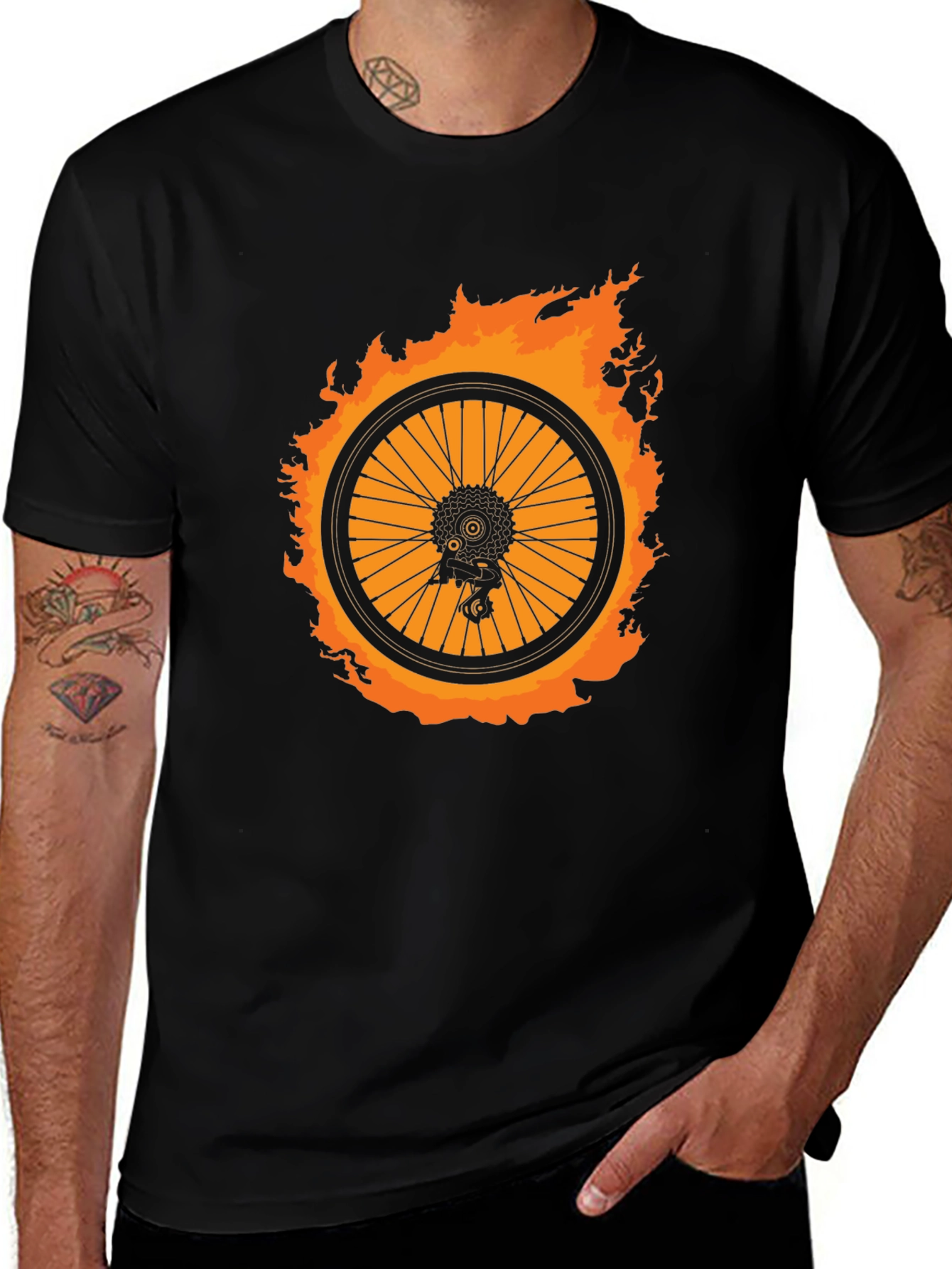 Variant 27 of Burning Wheel Graphic Tee - Ride the Fire