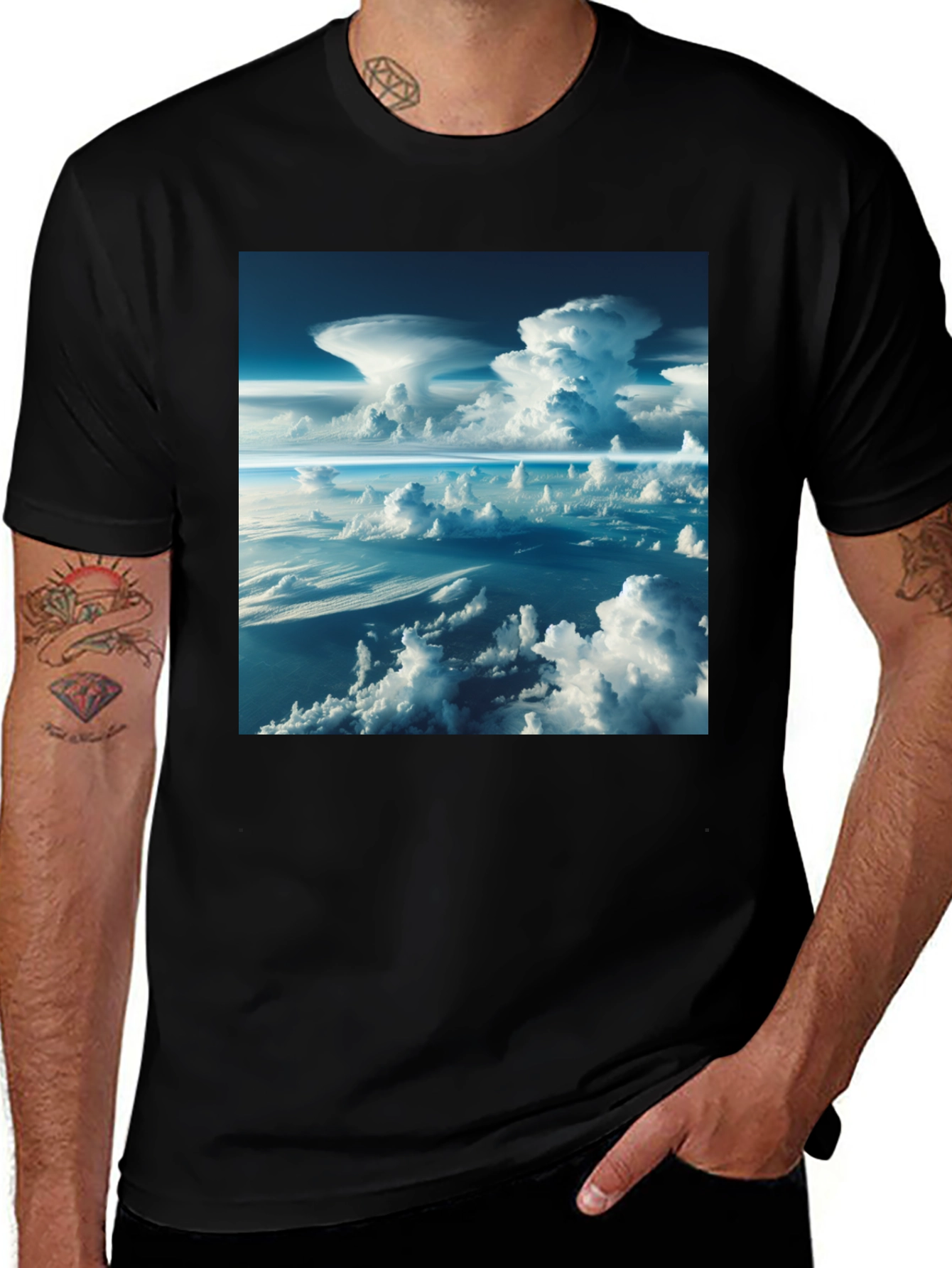 Variant 16 of Cloudscape Graphic Tee - Unique Sky Print