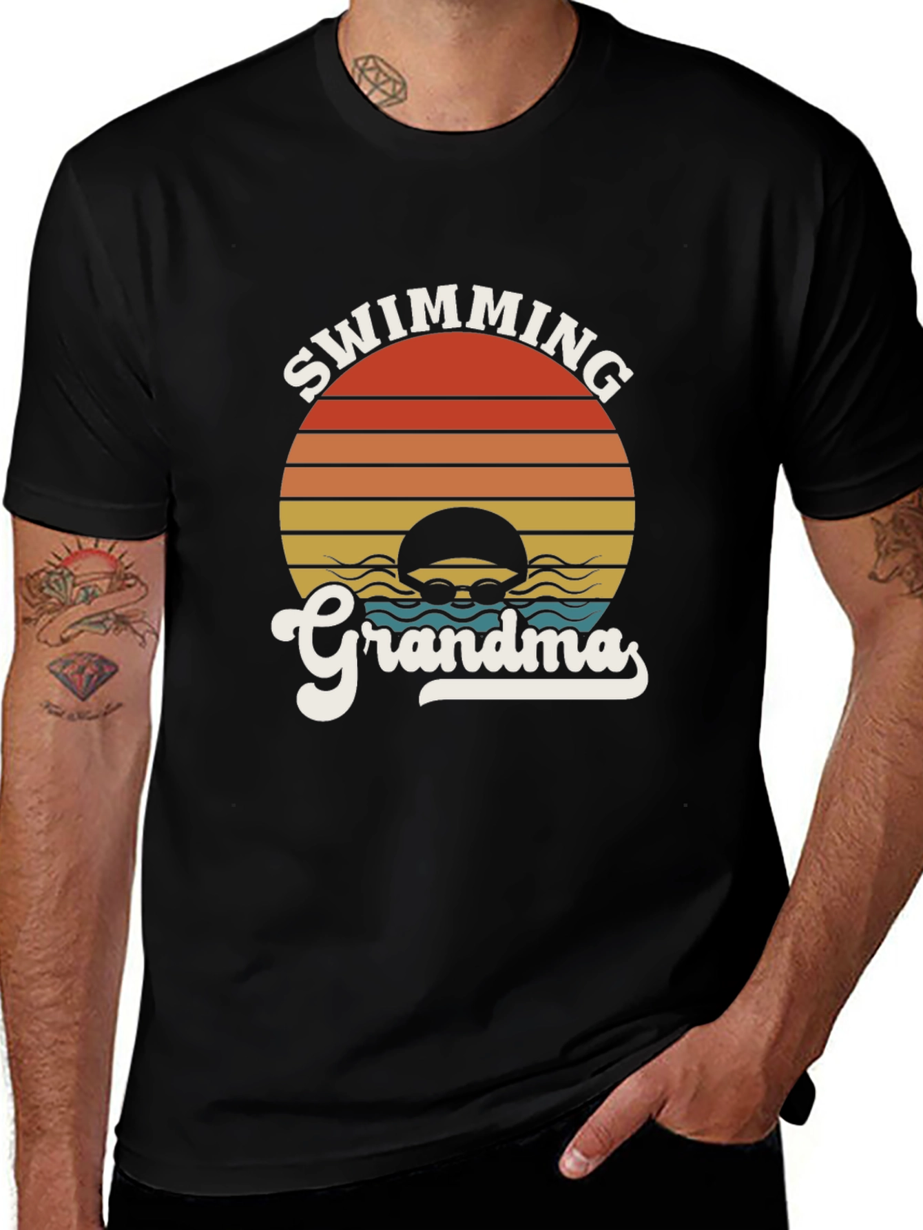 Variant 16 of Swimming Grandma Retro Style T-Shirt