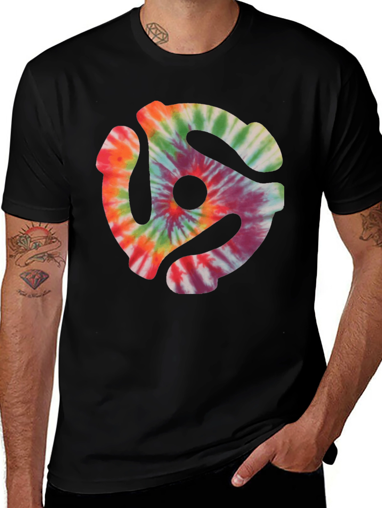 Variant 3 of Tie-Dye Record Adapter Graphic Tee