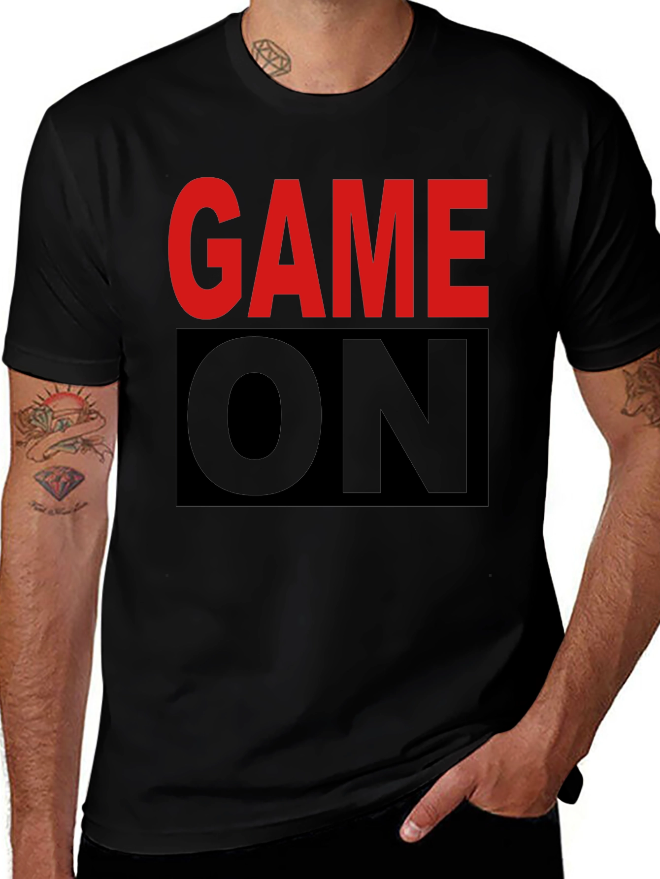 Variant 24 of Game On Black Graphic Tee - Gamer Style