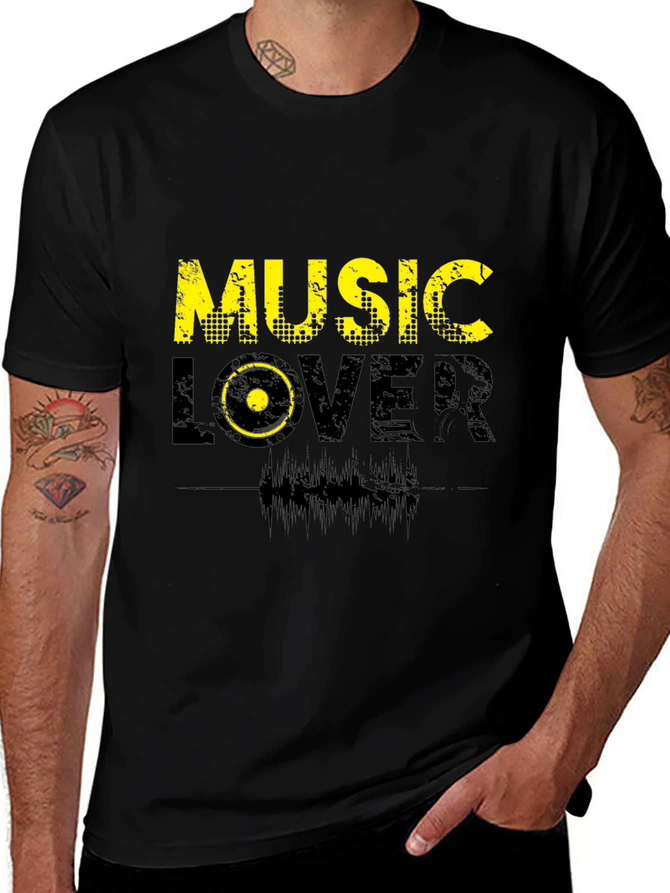 Variant 17 of Music Lover Black Graphic Tee