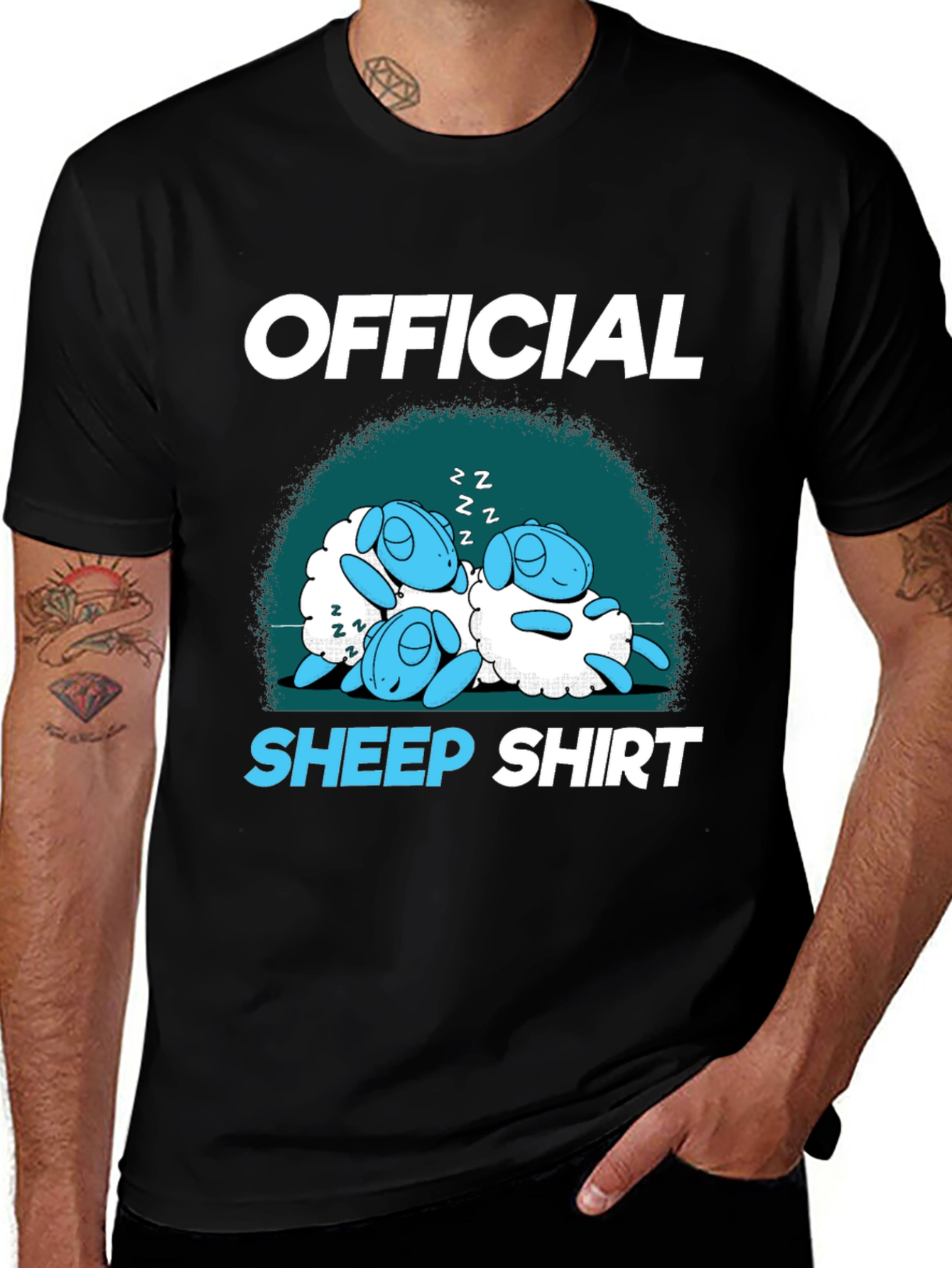 Variant 20 of Official Sheep Shirt - Sleeping Cartoon Lambs