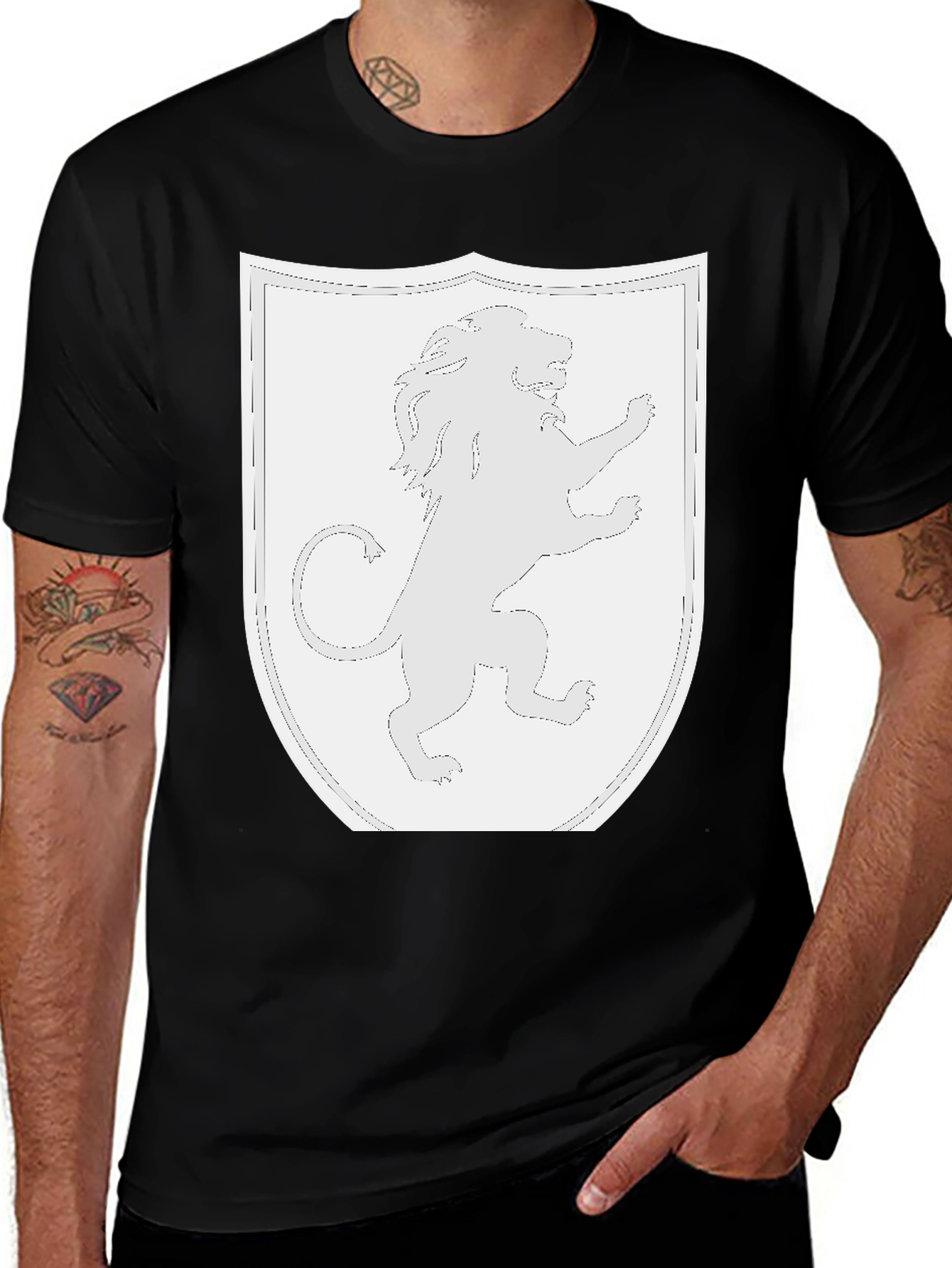 Variant 3 of Lion Rampant Shield Black T-Shirt